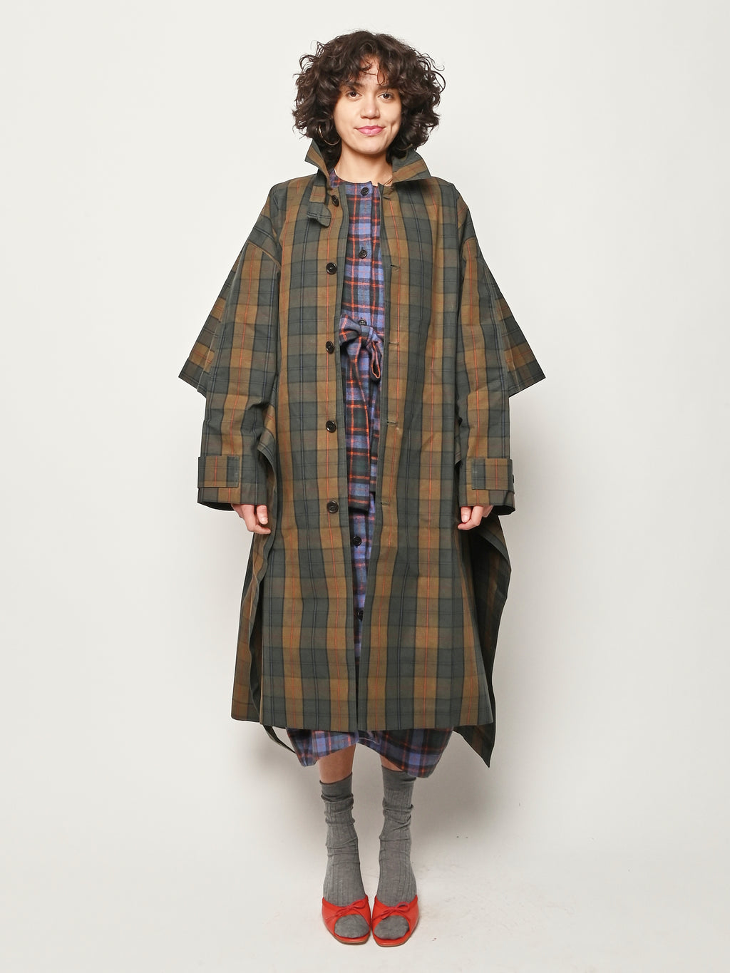 【HENRIK VIBSKOV】ボンディングオーバーサイズコート　ブラウン　M Henrik Vibskov - Tartan Uncut Coat – Frances May