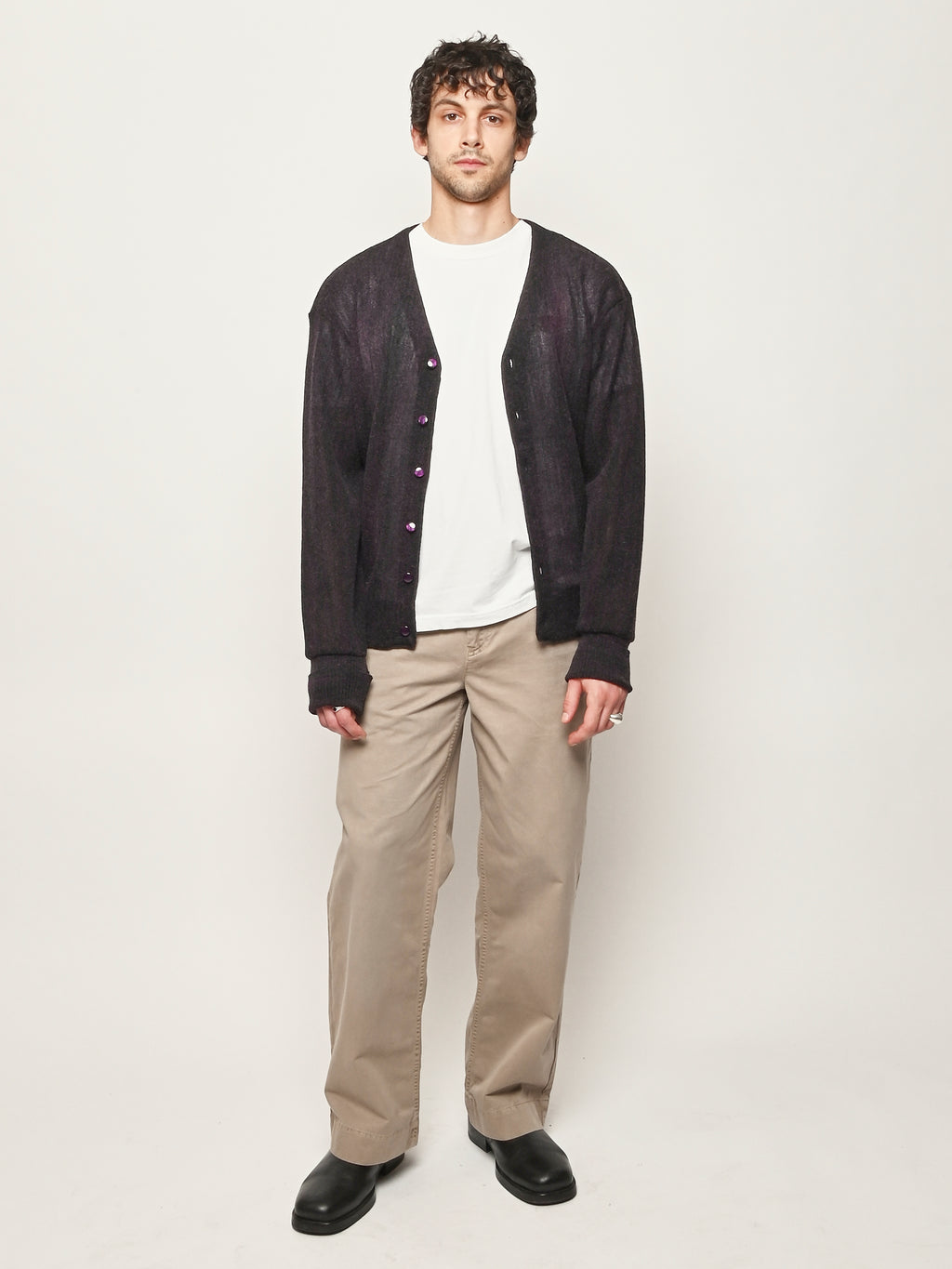 Needles - Purple Crepe Weave Knit Cardigan – Frances May