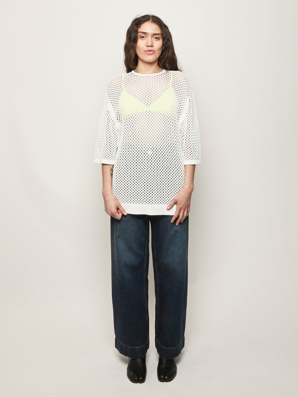 Tibi - White Crochet Netting Oversized Easy T – Frances May