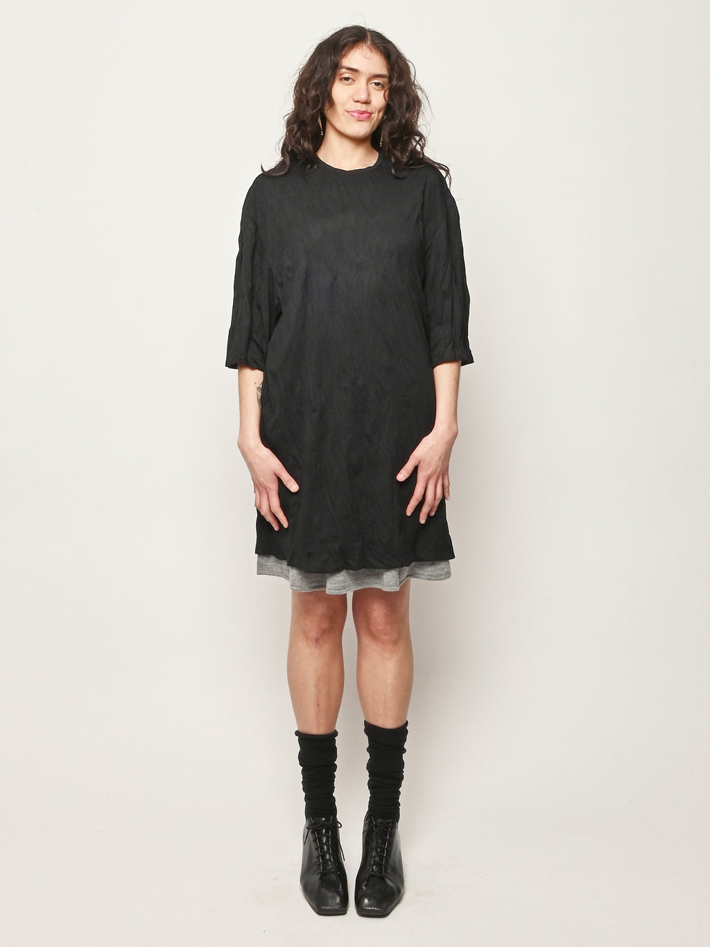 TOTEME - Black Relaxed Tee Dress – Frances May