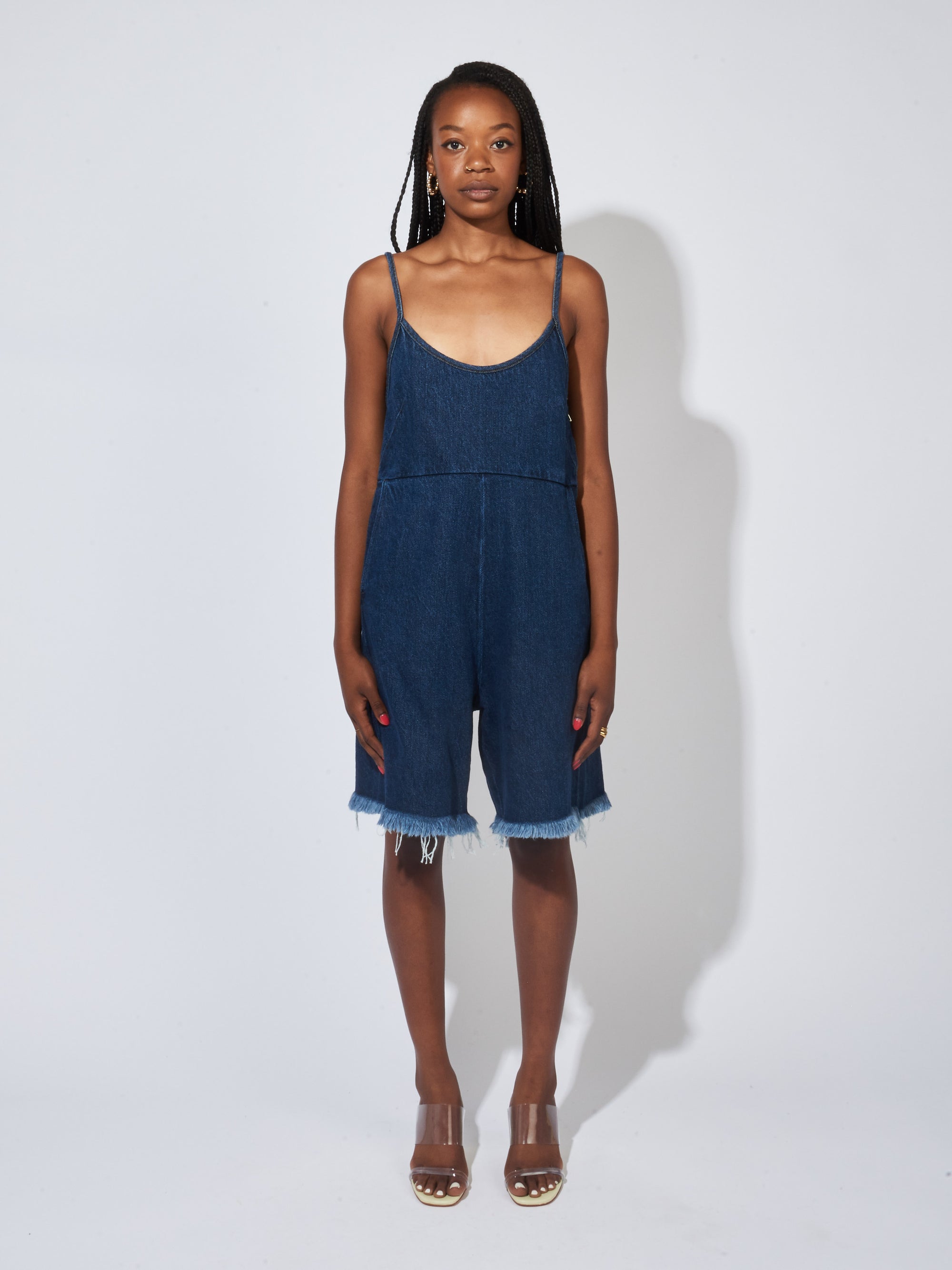 Jumpsuits & Co-ords | Knee Length Jumpsuit With Pockets, Elastic Waist |  Freeup