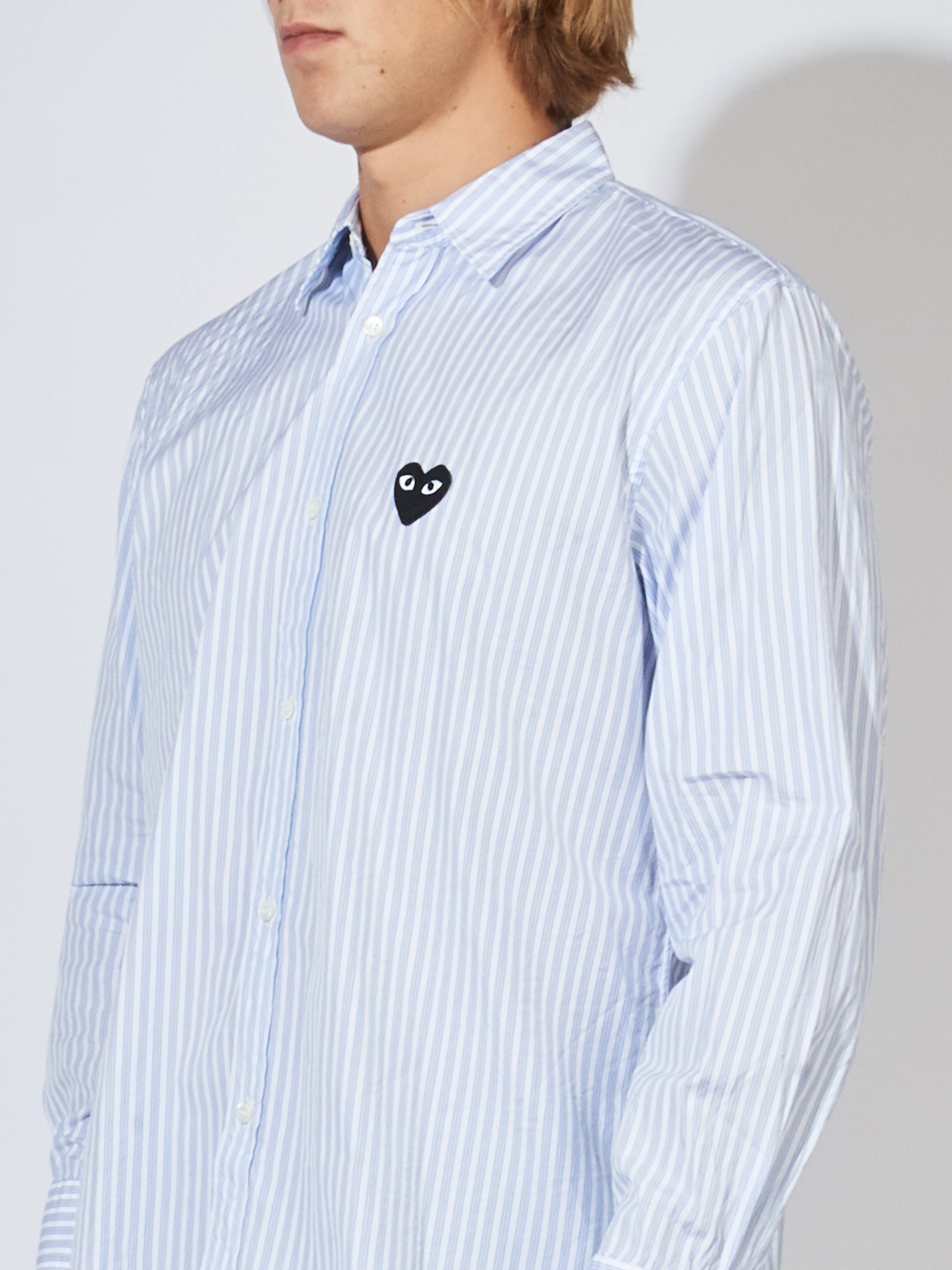 Comme Des Garçons PLAY - Blue Play Striped Shirt – Frances May
