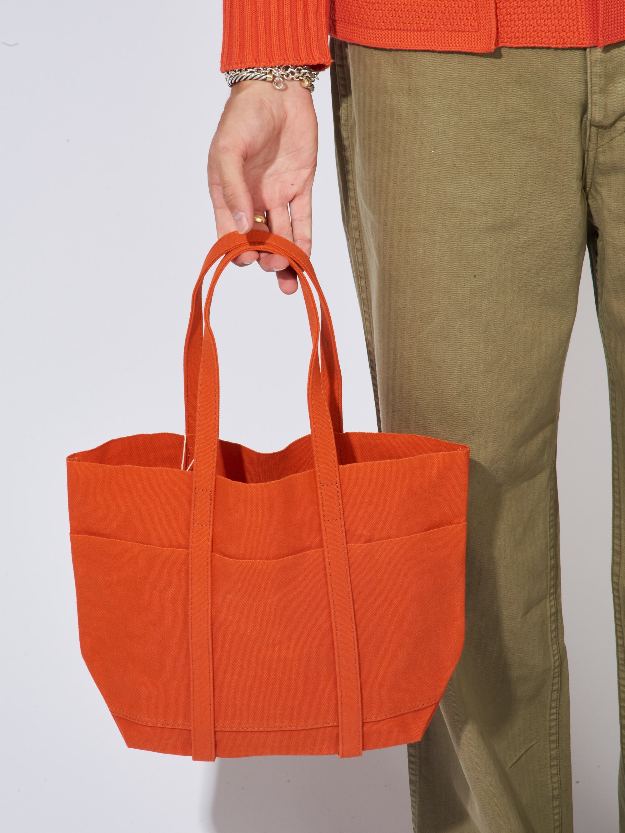 Amiacalva - Small Orange Light Ounce Canvas Tote – Frances May