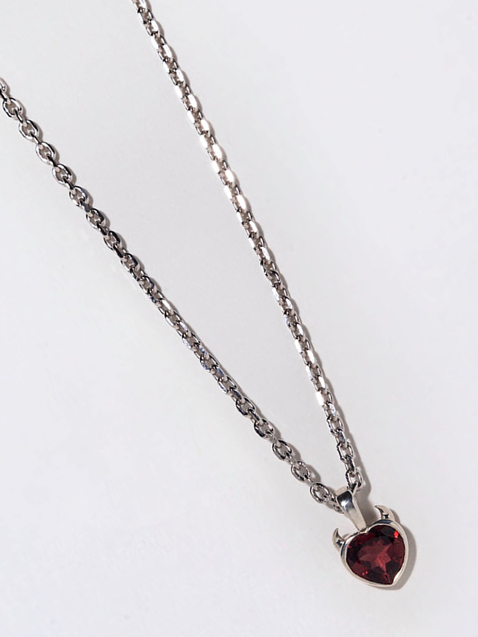ZANNI - Silver Devil Heart Ruby Necklace – Frances May