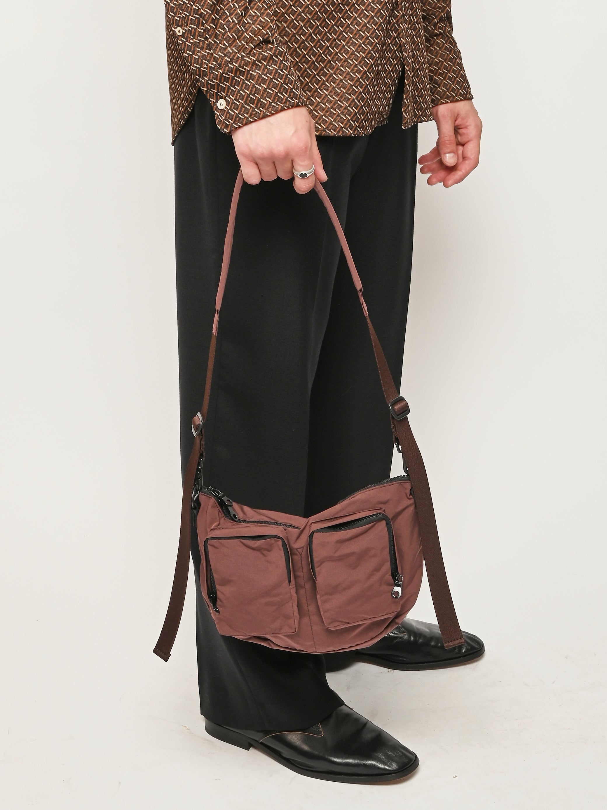 Amiacalva - Small Bordeaux Brown Split Yarn Bodybag – Frances May