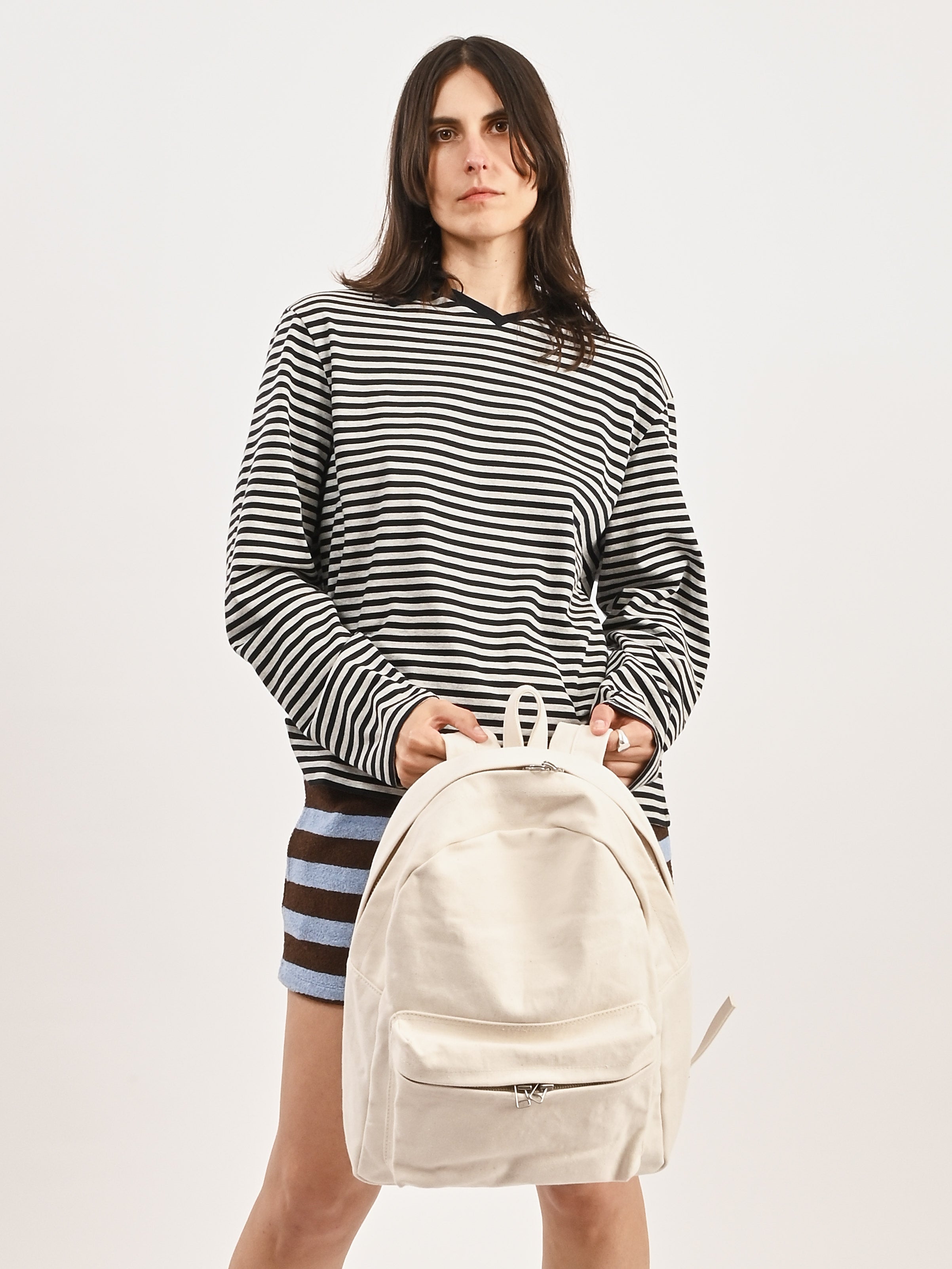バッグ white canvas parachute backpack Amiacalva - White Washed Canvas Backpack – Frances May