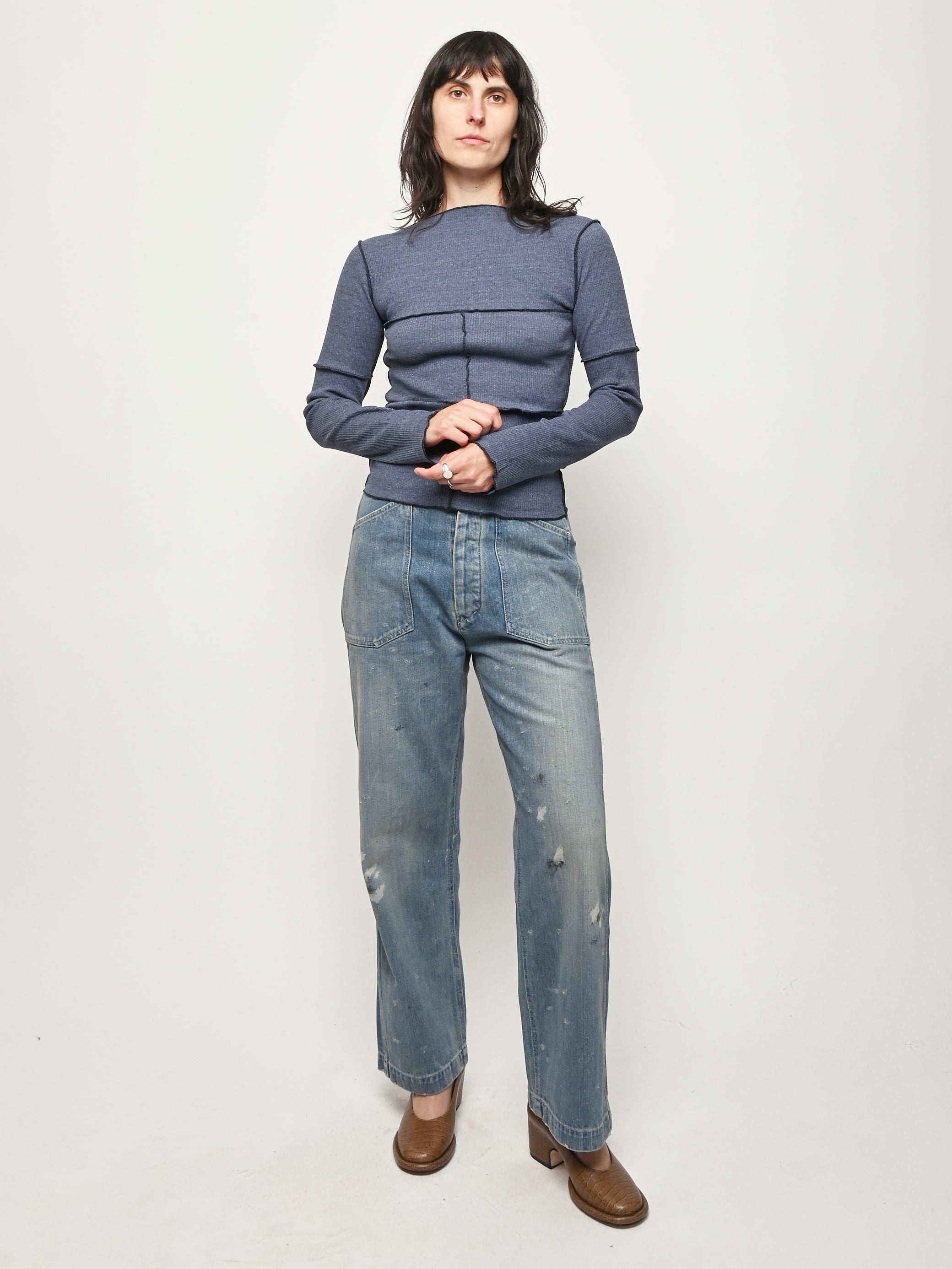 Baserange - Dark Denim Cinder Long Sleeve Tee – Frances May