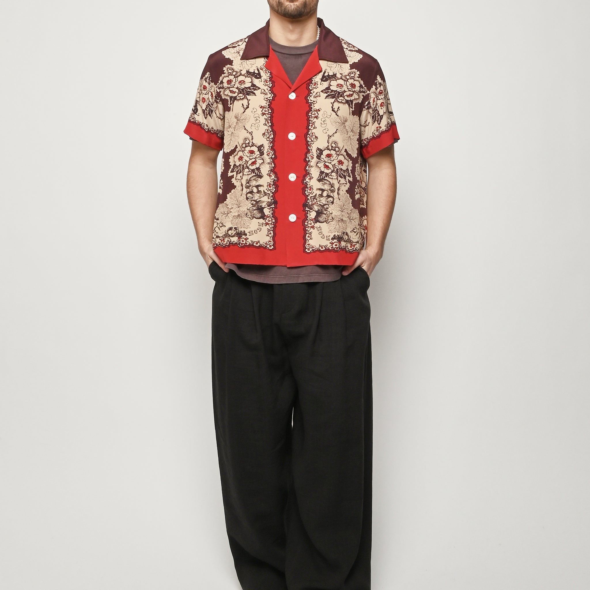 Bode - Black Storybook Short Sleeve Shirt – Frances May