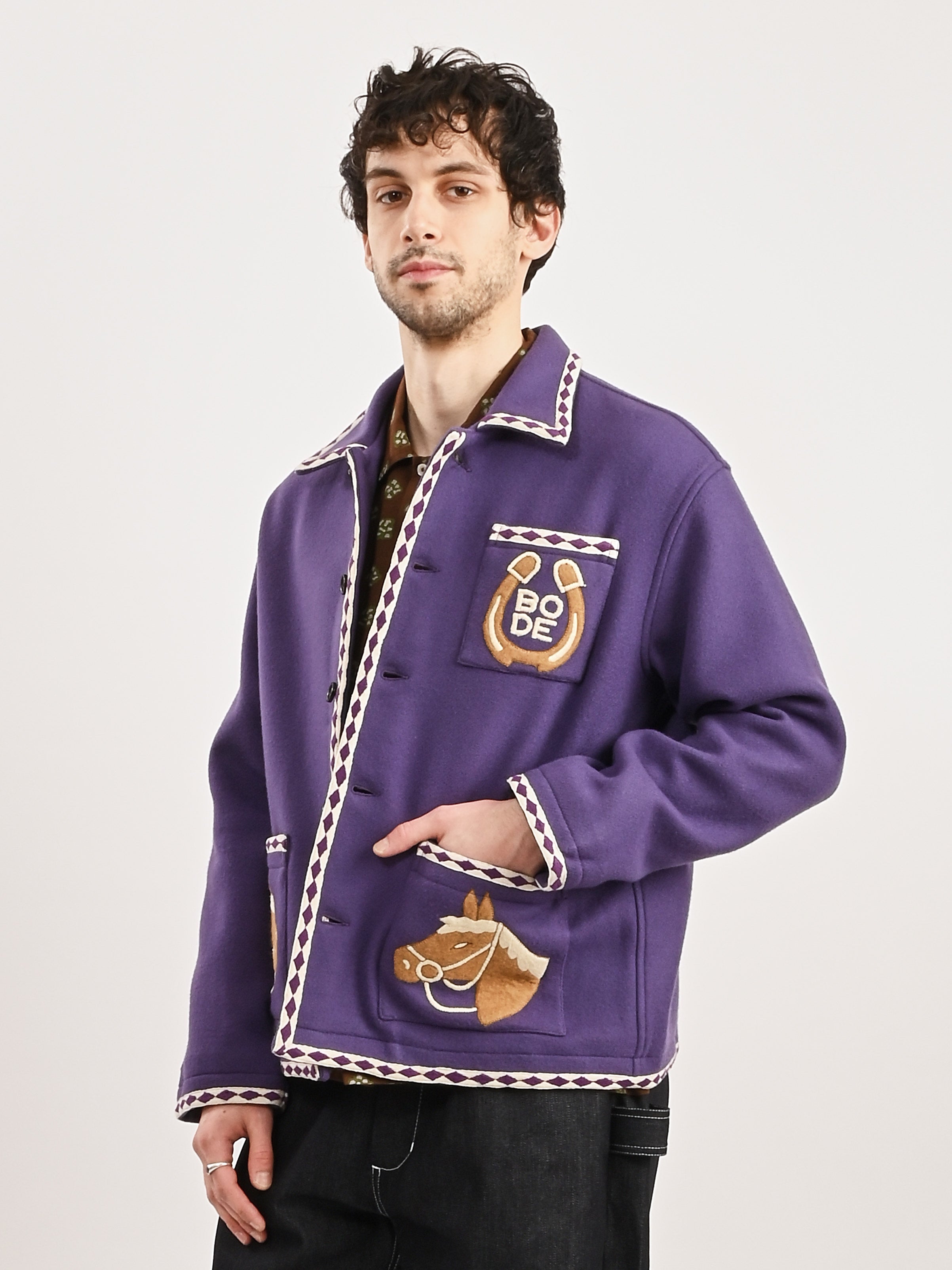 BODE ボーディ　ジャケット BODE Corduroy-trimmed waxed-cotton jacket | NET-A-PORTER