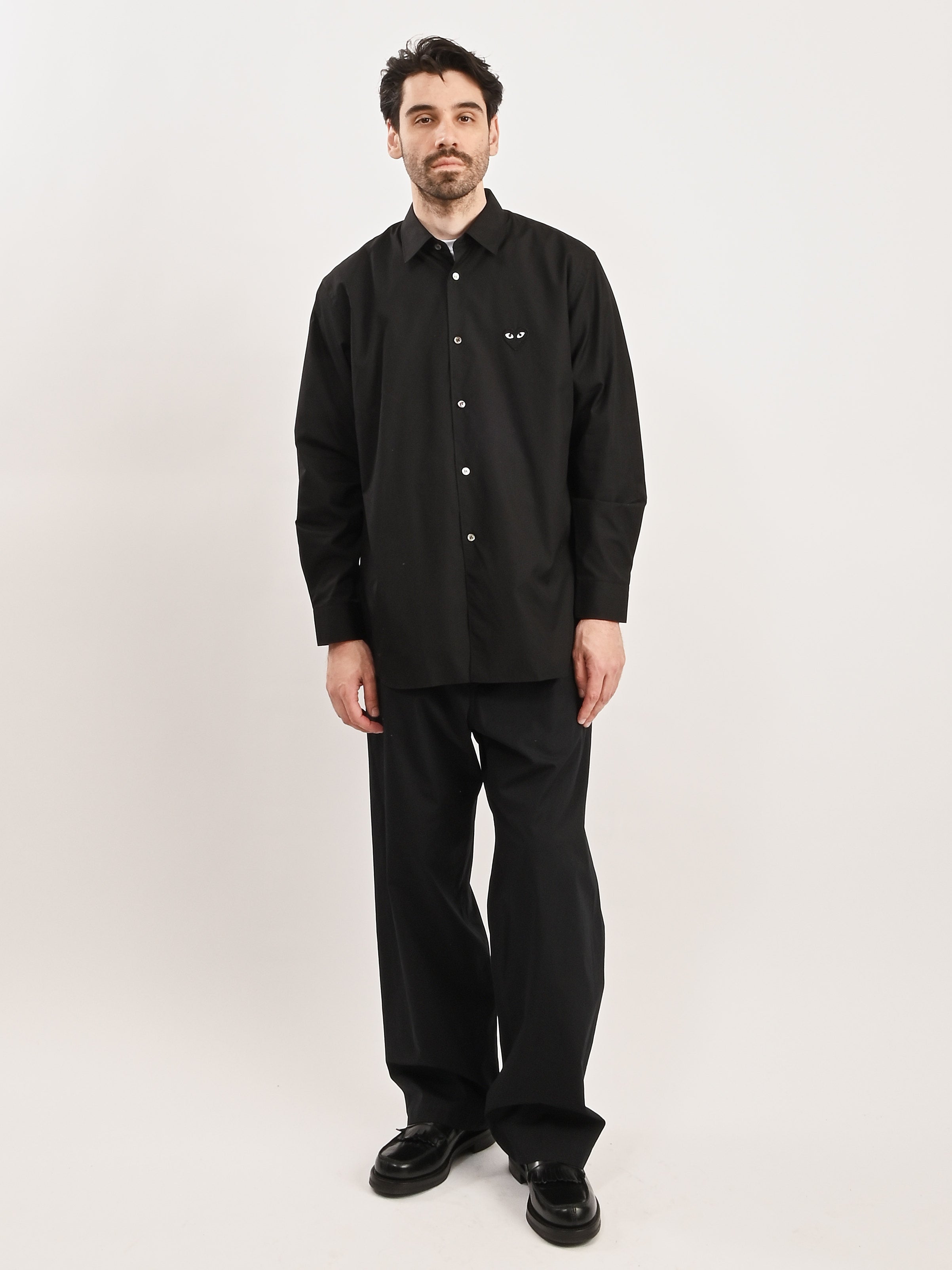 COMME des GARÇONS SHIRT Ｌサイズフランス製 Comme Des Garçons PLAY - Black/Black Heart L/S Shirt – Frances May