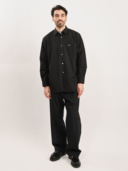 BLACK COMME des GARCONS 長袖オーバーサイズシャツ L Comme Des Garçons PLAY - Black/Black Heart L/S Shirt – Frances May