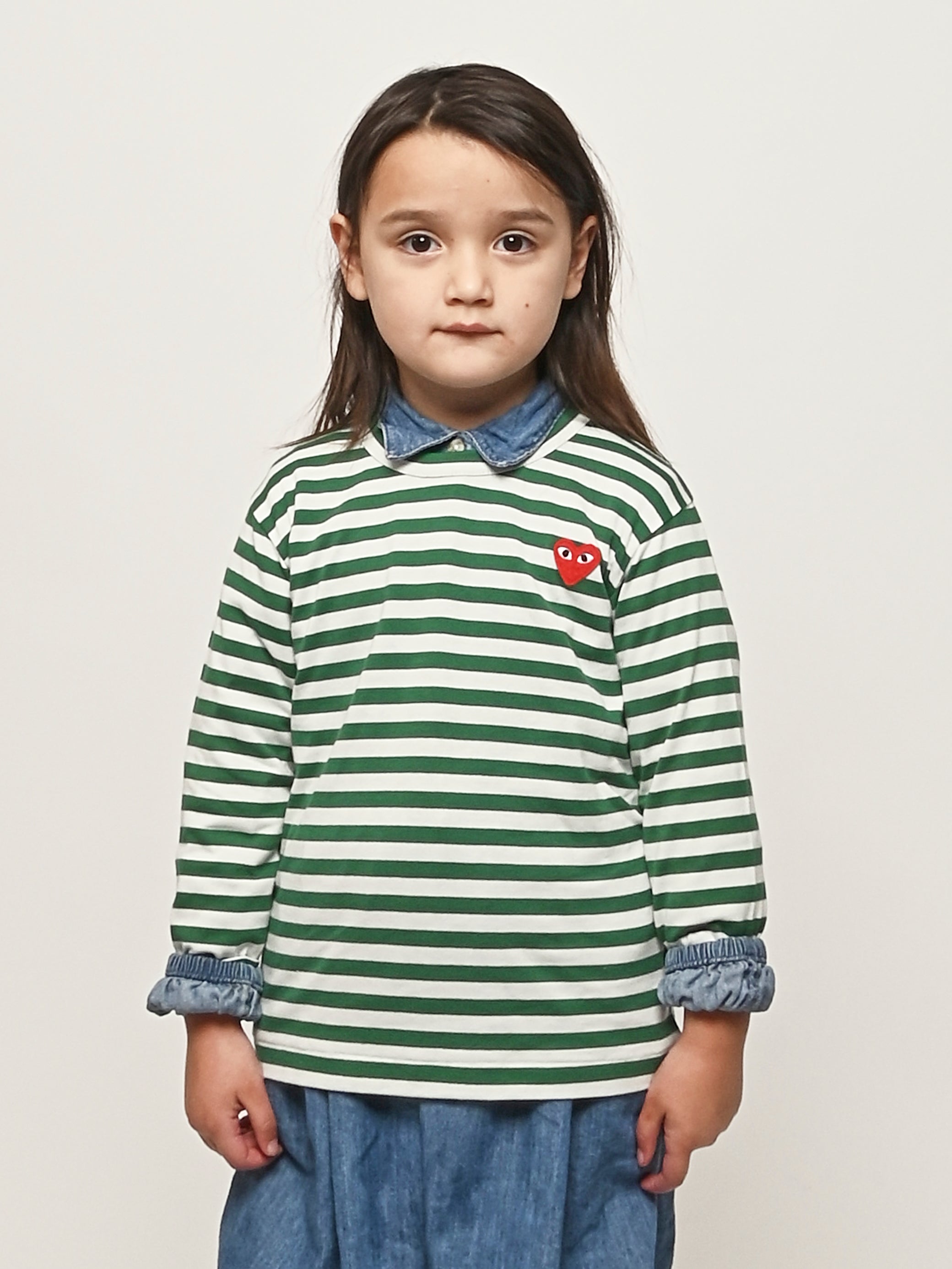 Comme Des Garçons PLAY - Green Stripe Play Kids T-Shirt – Frances May