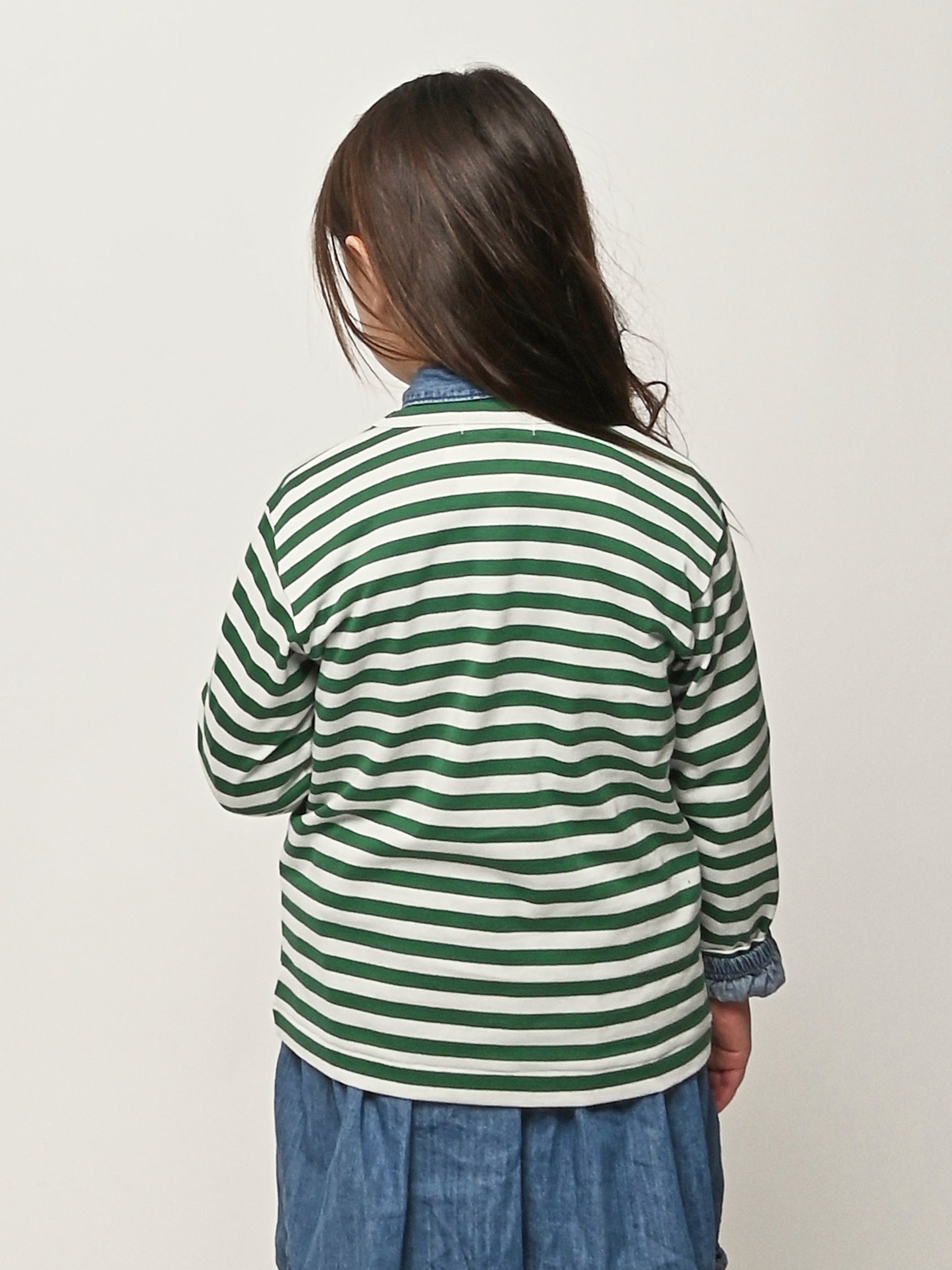 PLAY COMME des GARCONS 緑白ストライプ長袖カットソー Comme Des Garçons PLAY - Green Stripe Play Kids T-Shirt – Frances May