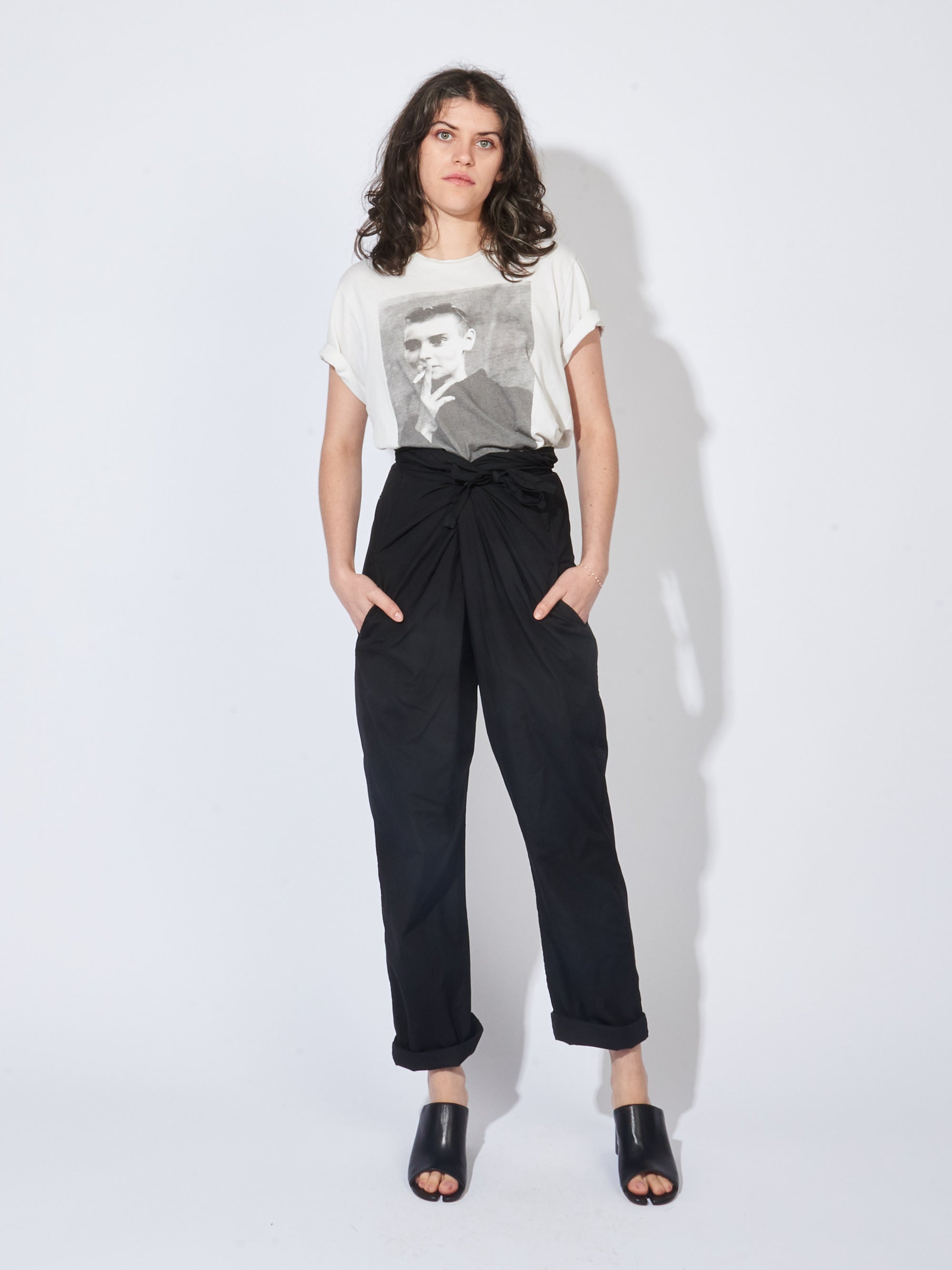 Cosmic Wonder - Black Suvin Cotton Broadcloth Wrapped Pants