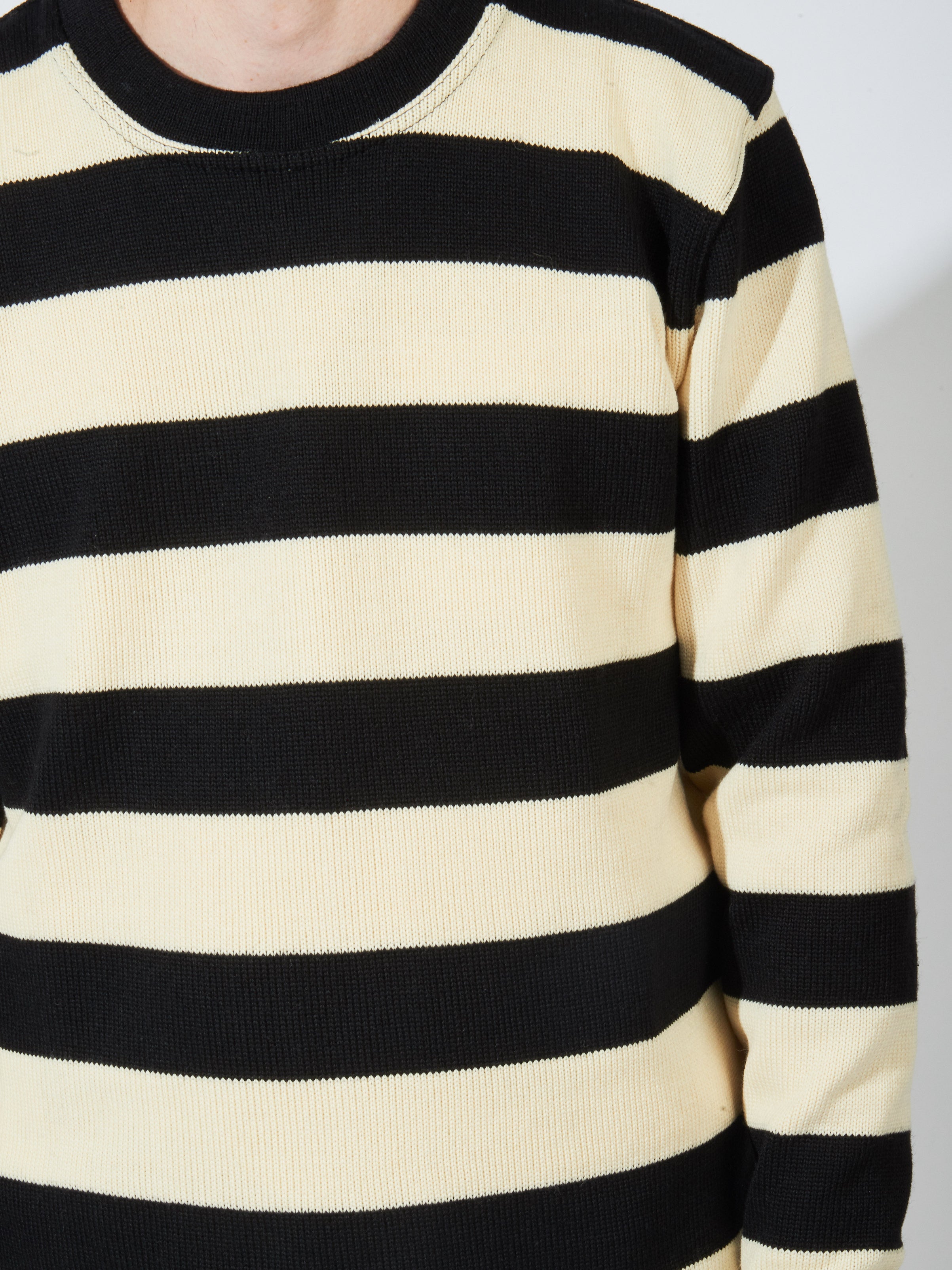 Dehen 1920 - Black/Off-White Striped Naval Crew – Frances May