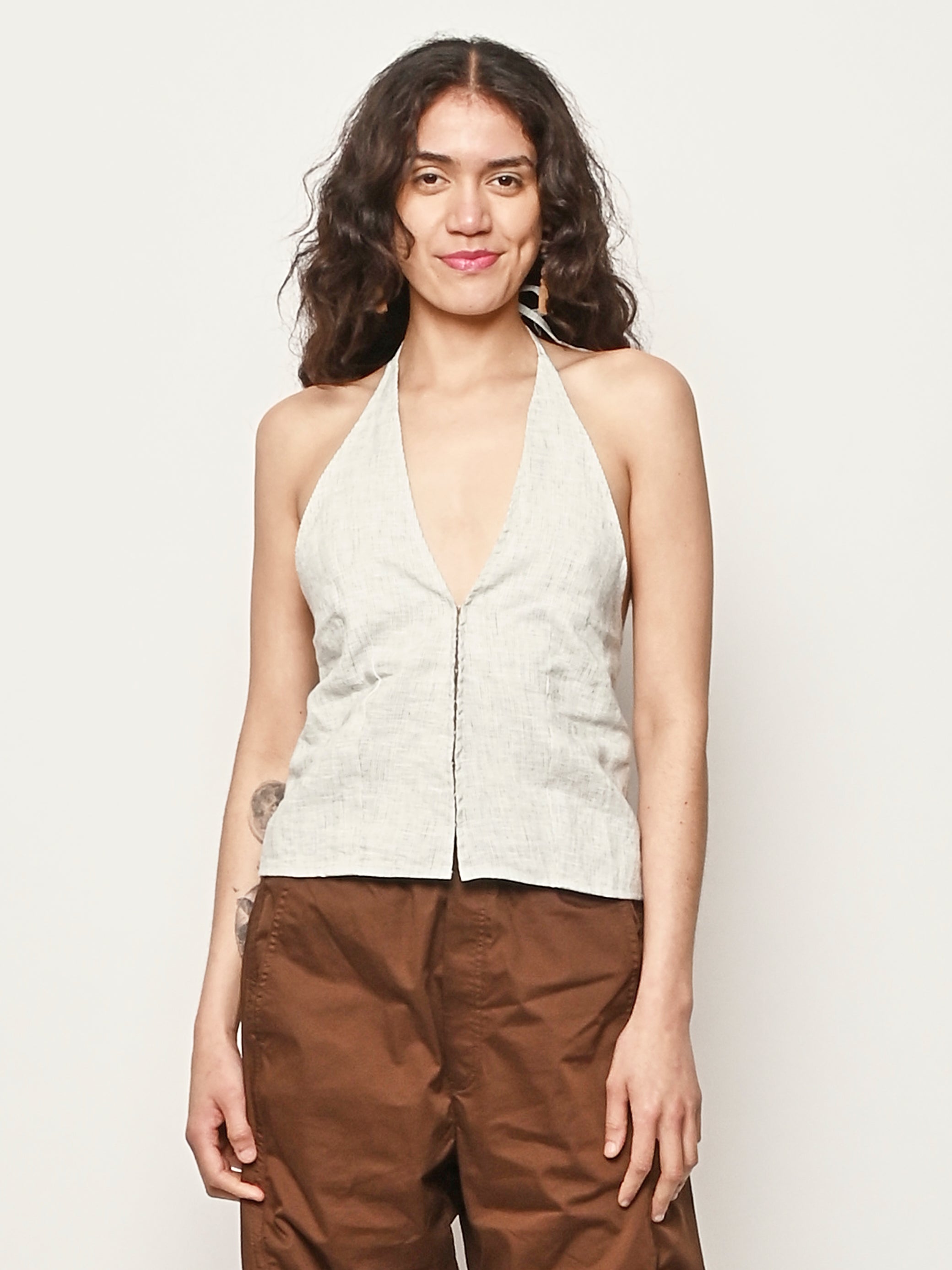 Deiji Studio - Fine Stripe Close Halter Top – Frances May