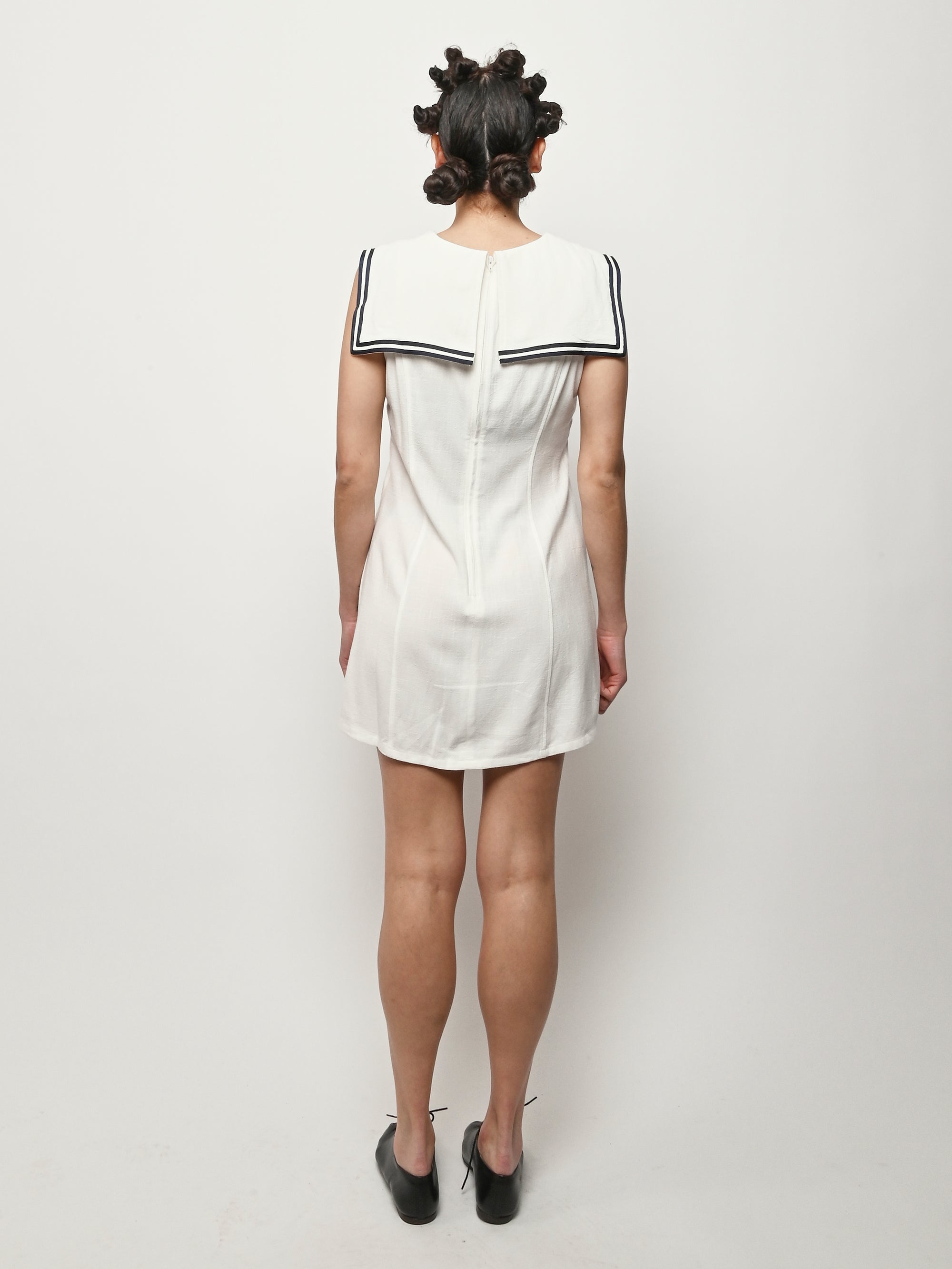Fashion Brand Company - White Soft Linen Sailor Dress L Fashion Brand Company - White Soft Linen Sailor Dress L