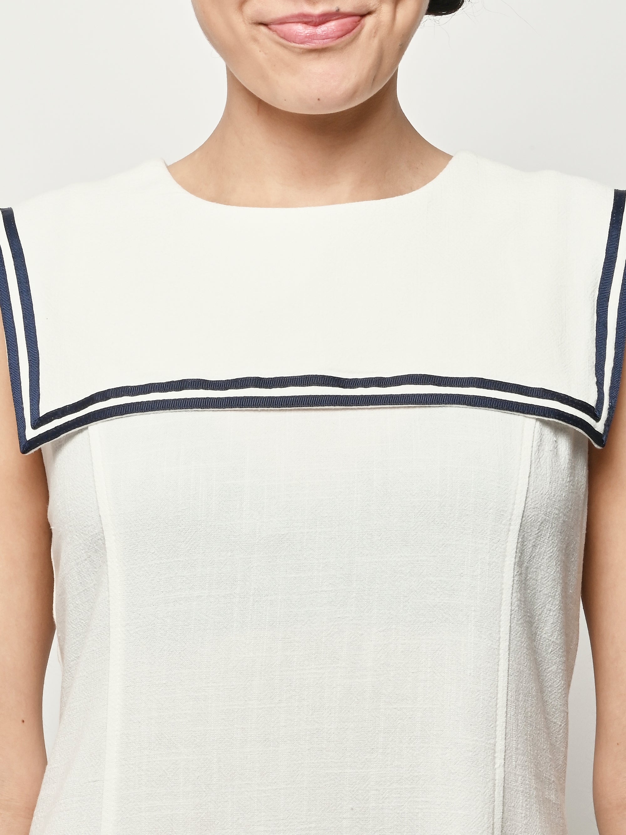 Fashion Brand Company - White Soft Linen Sailor Dress Frances May Fashion Brand Company - White Soft Linen Sailor Dress Frances May