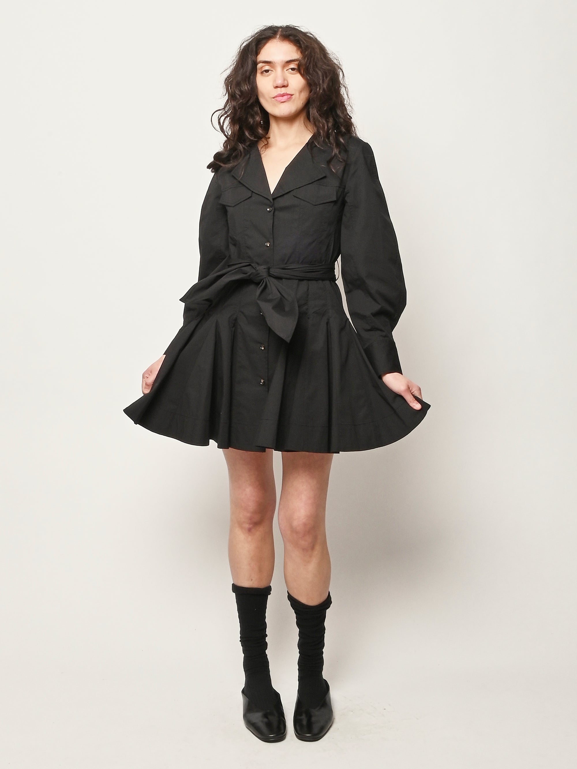 Ganni Women's Stretch Cotton Shirt Dress Ganni Women's Stretch Cotton Shirt Dress