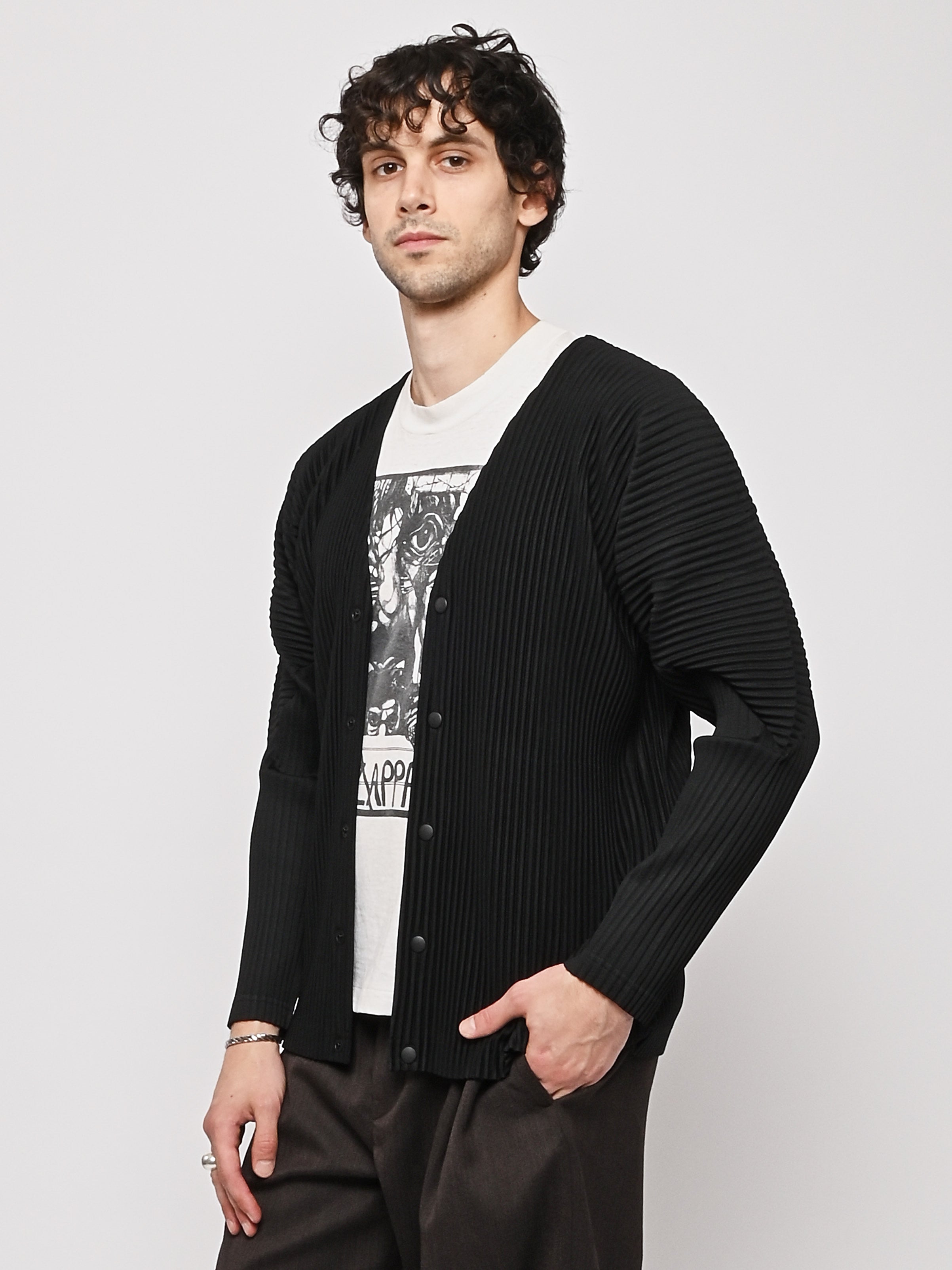 Homme Plisse Issey Miyake - Black Basics Cardigan – Frances May