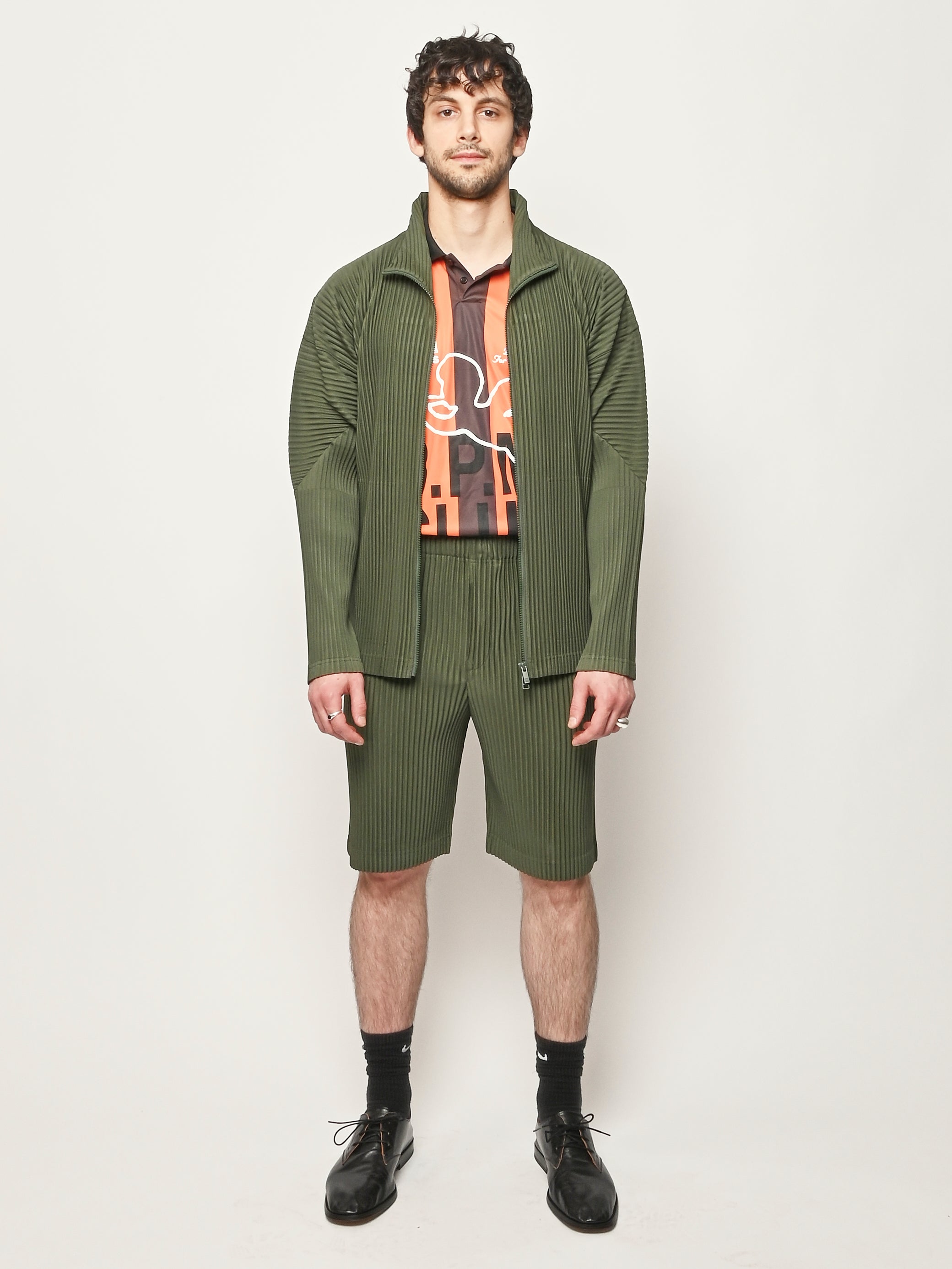 Homme Plisse Issey Miyake - Duomo Door Green Color Pleats 2 Jacket