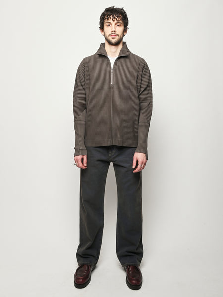 Homme Plisse Issey Miyake - Mudstone Grey November Half-Zip Shirt