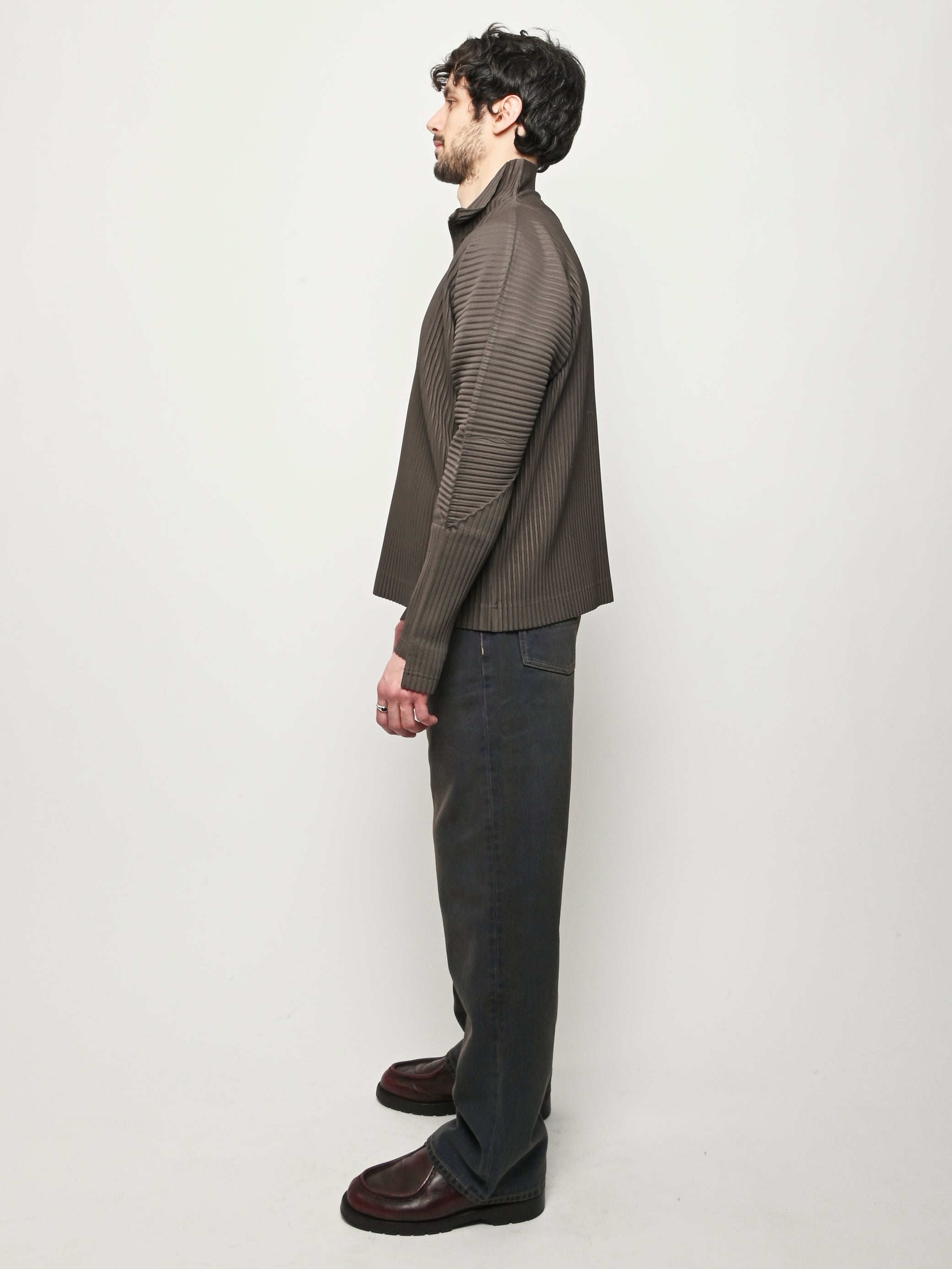 Homme Plisse Issey Miyake - Mudstone Grey November Half-Zip Shirt