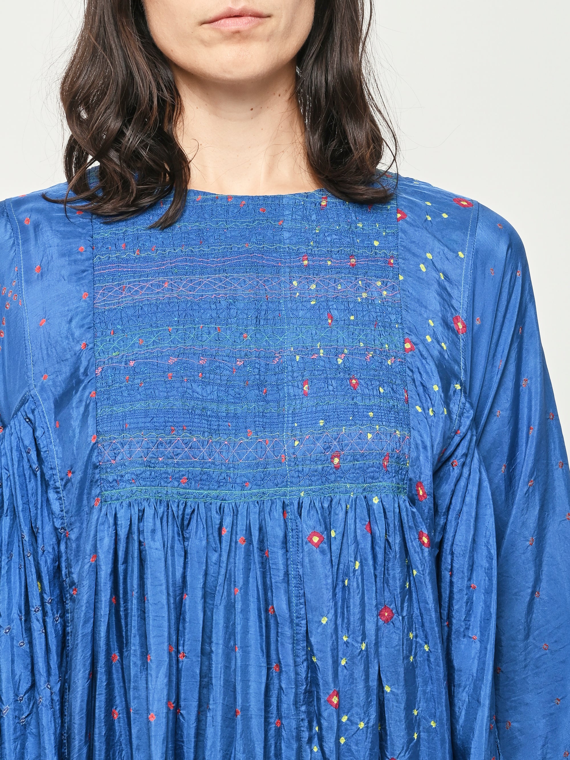 injiri silk dress Injiri Silk Dress - Indigo Polkadot