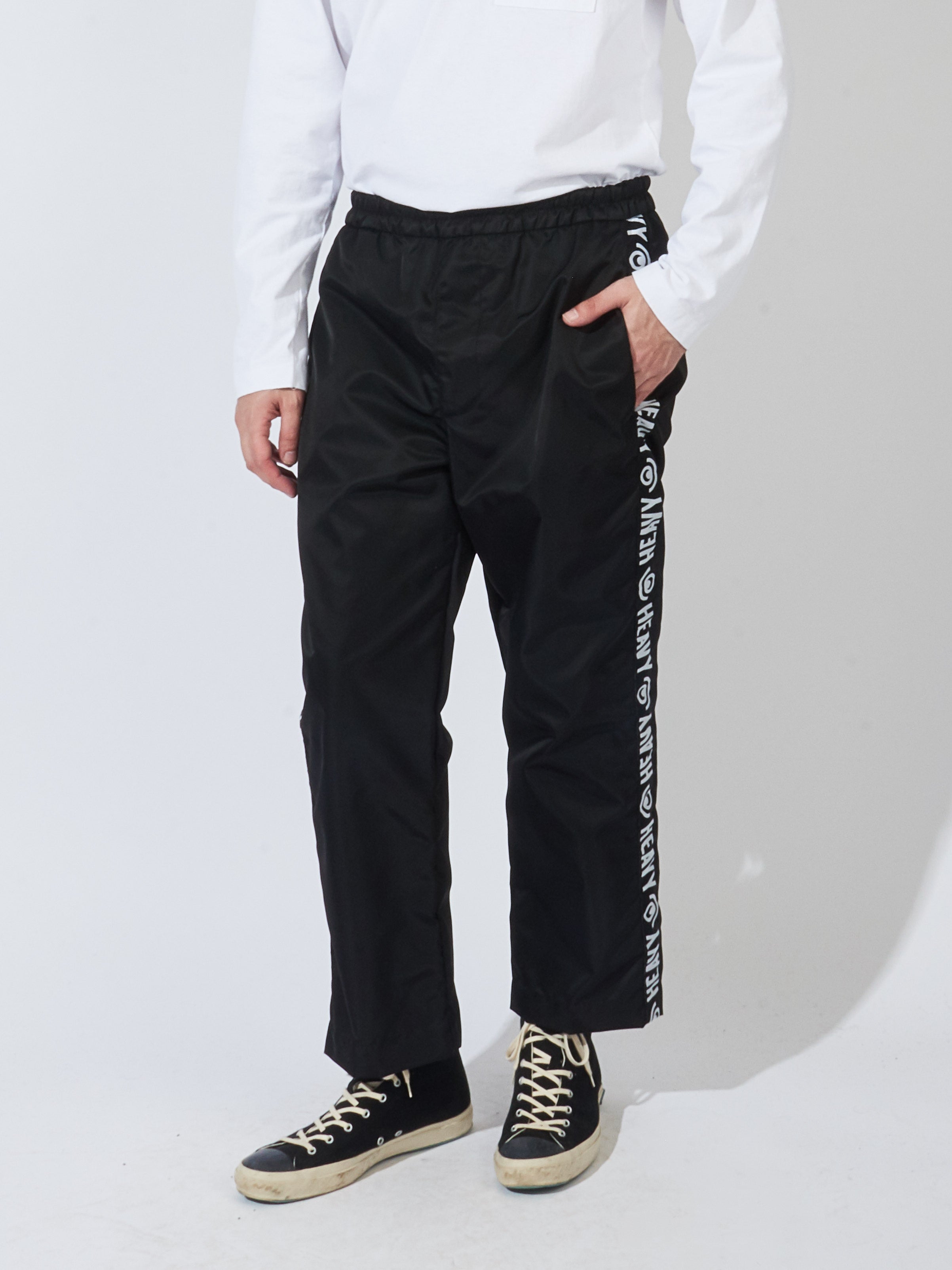 Black w/ Taping Japanese Nylon Sexy Pants