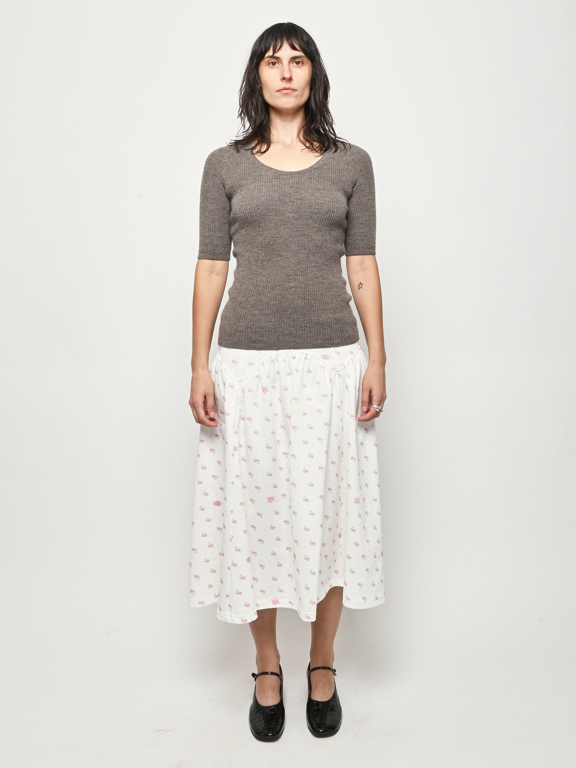 【新品同様】LAUREN MANOOGIAN　スカート　ツイスト　コットンリネン 新品同様】LAUREN MANOOGIAN スカート ツイスト コットンリネン