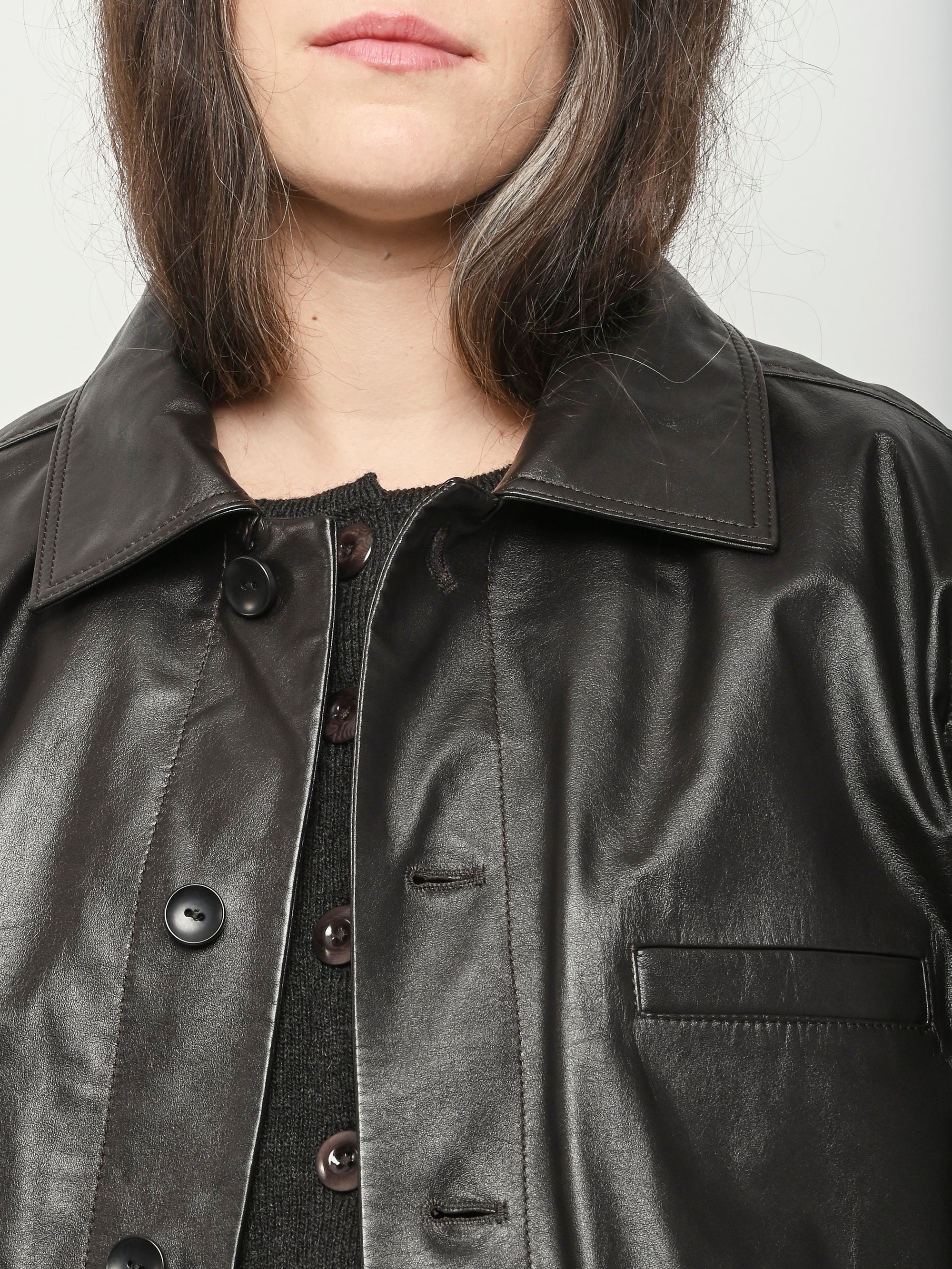 Lemaire - Black Cherry Soft Leather Blouson – Frances May