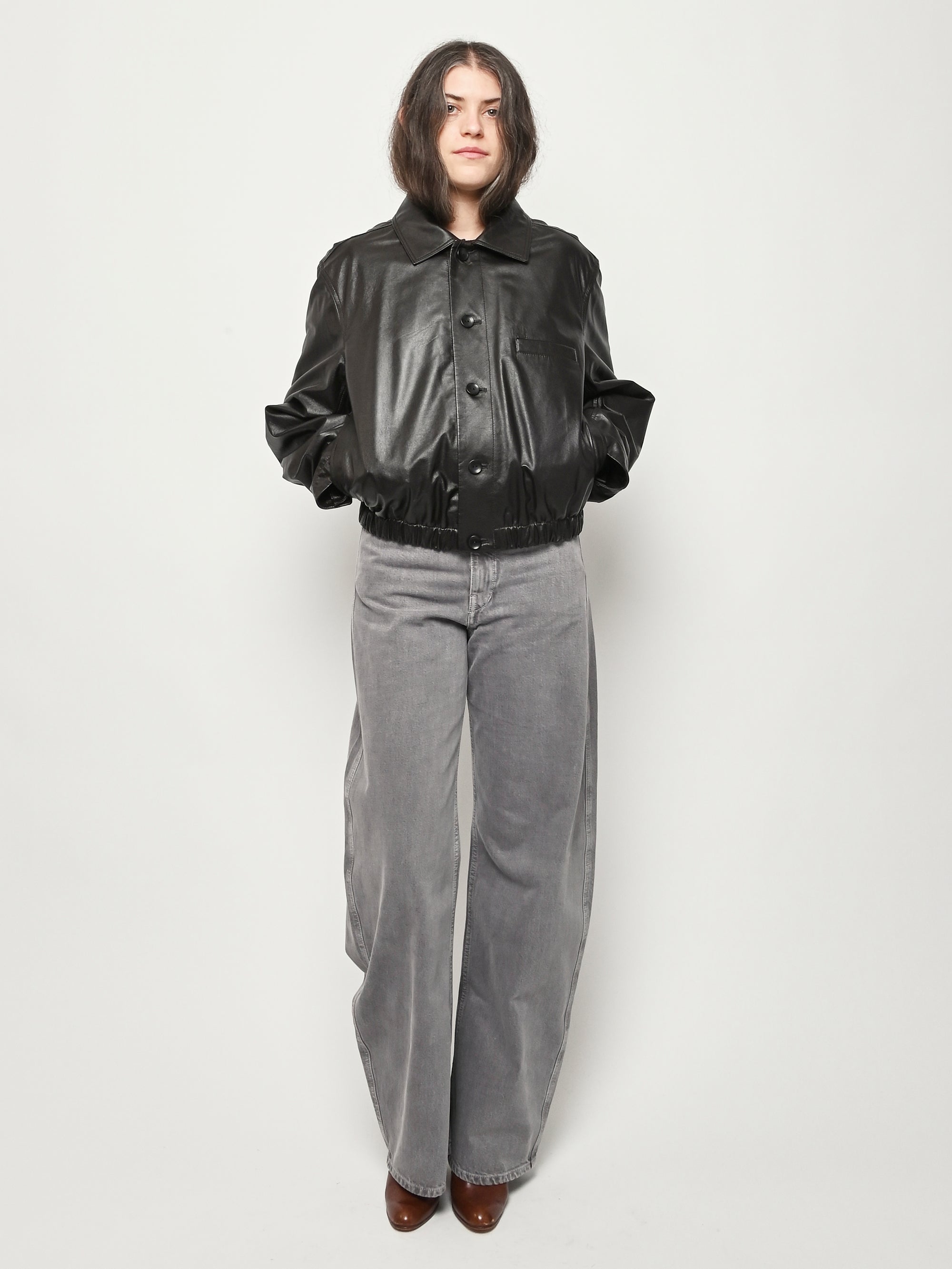 Lemaire - Black Cherry Soft Leather Blouson – Frances May