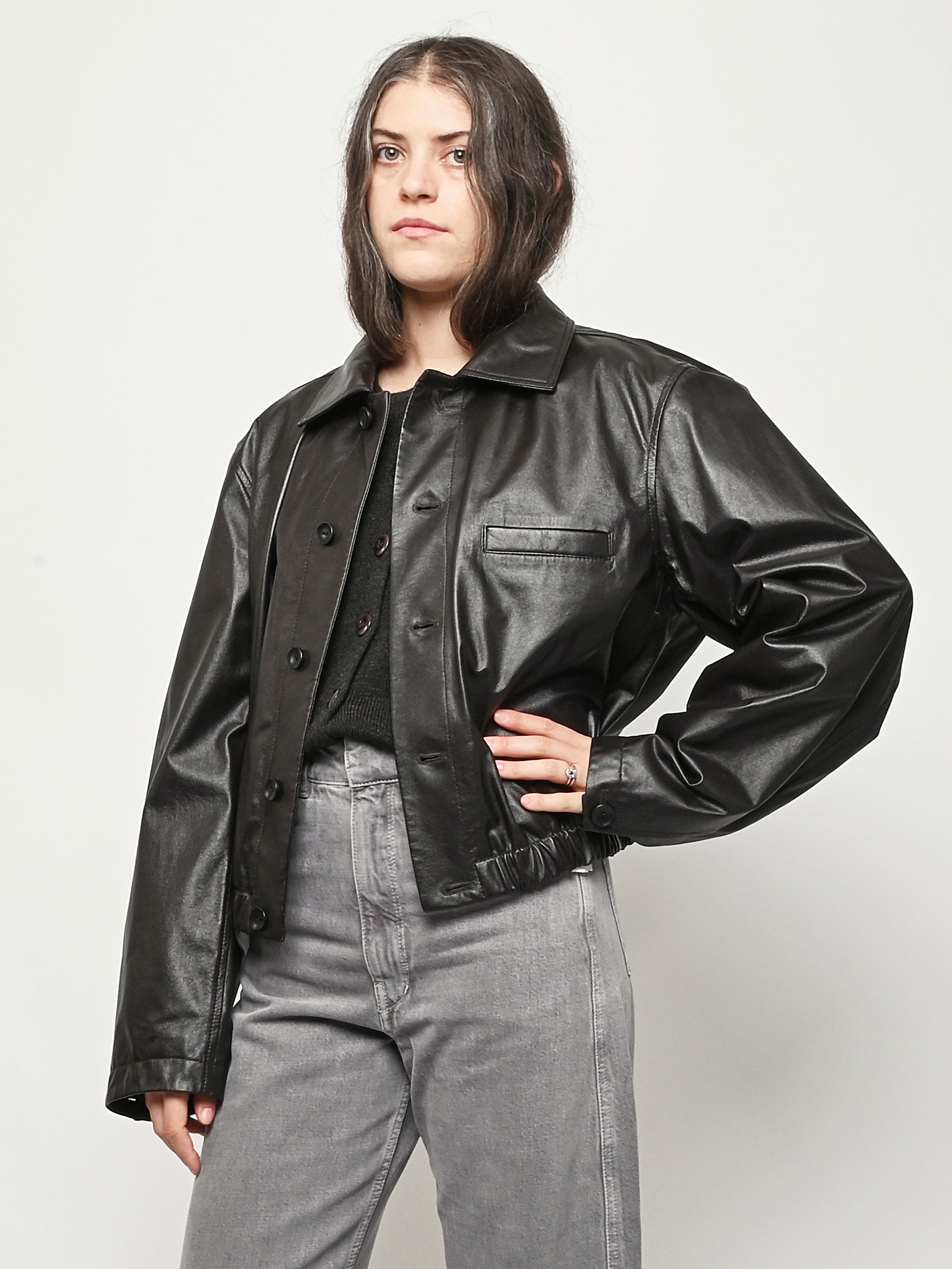 Lemaire - Black Cherry Soft Leather Blouson – Frances May