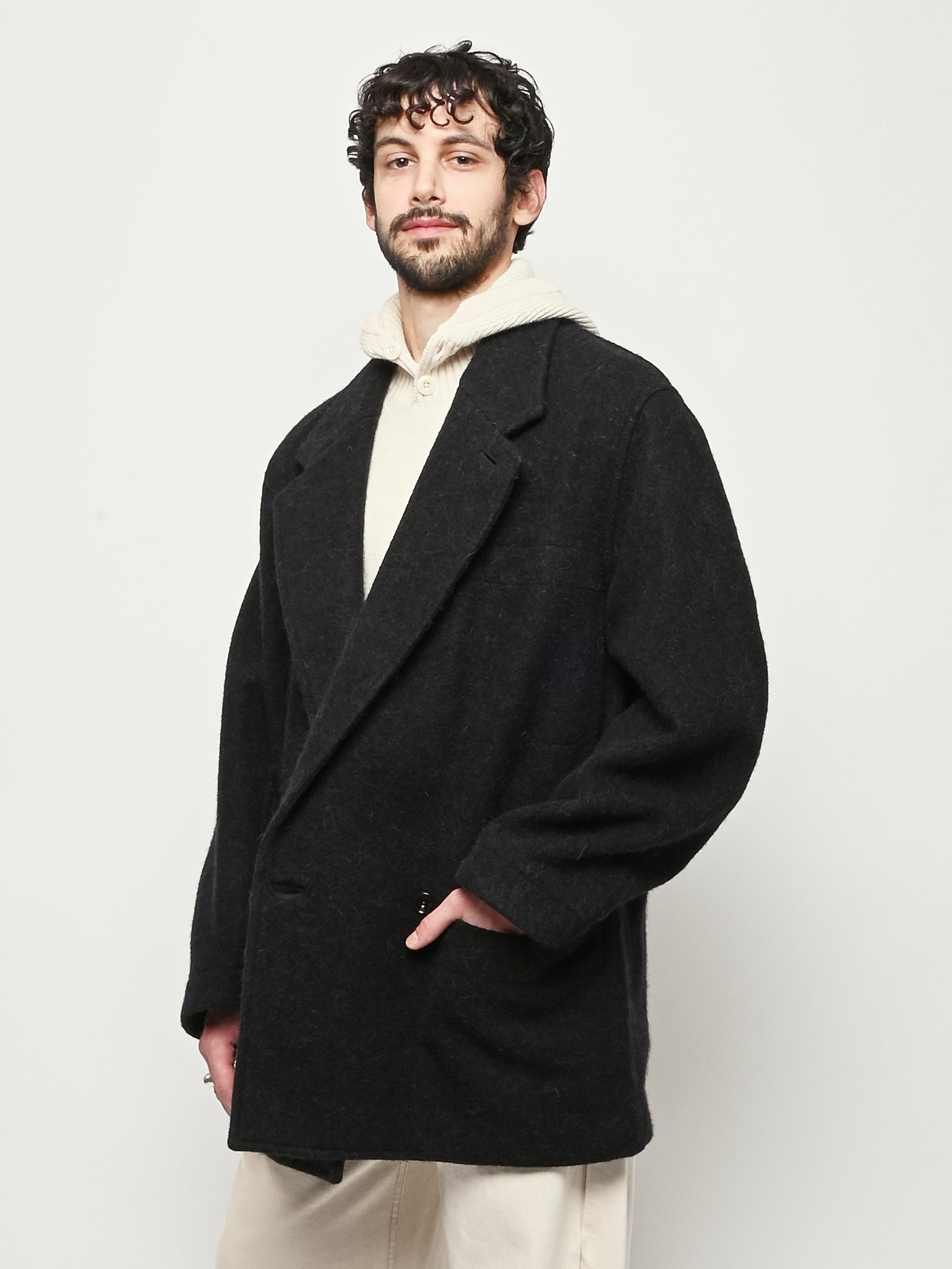 Lemaire - Black Felt Wool Jacket – Frances May