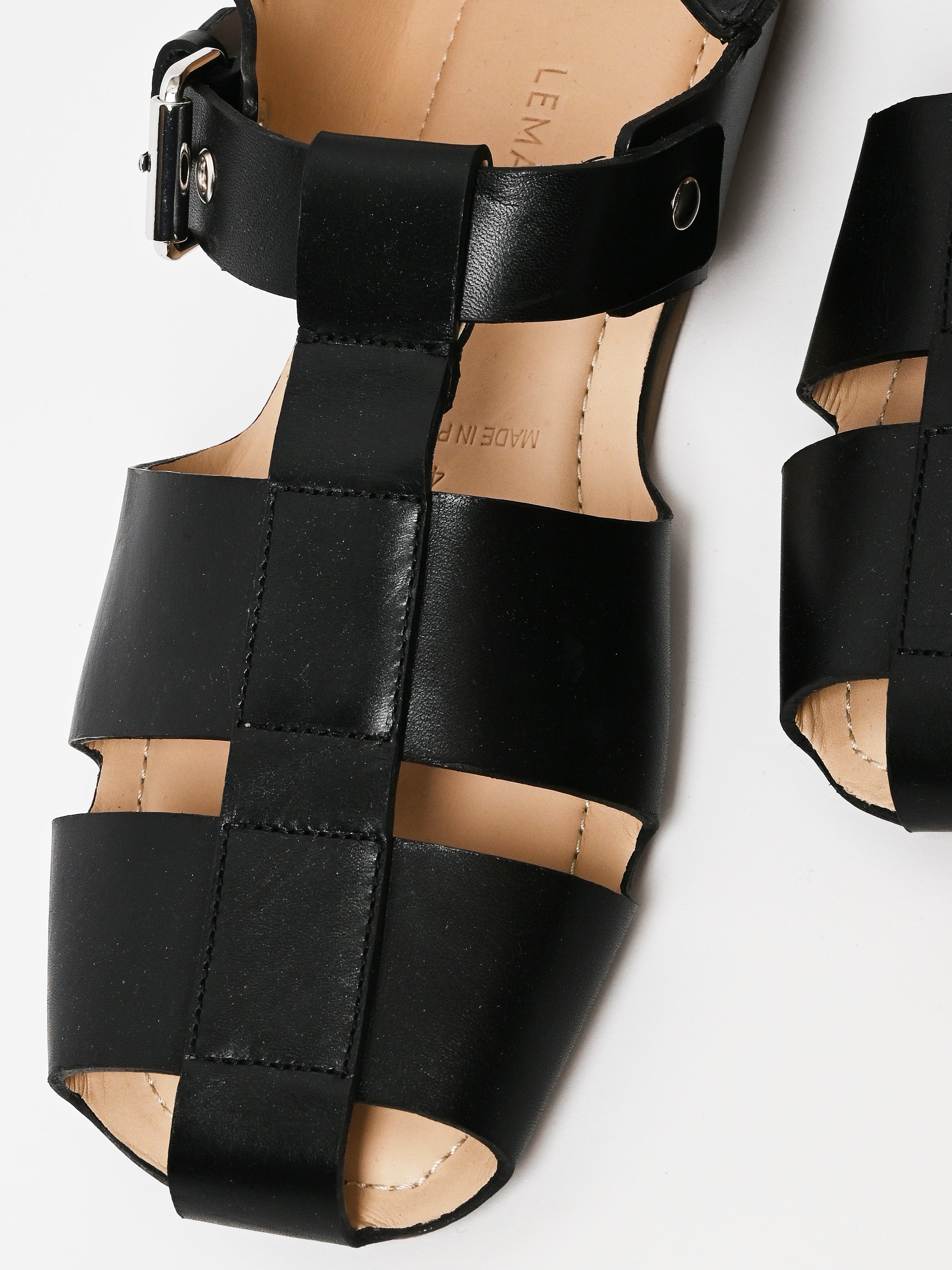 LEMAIRE - Black Fisherman Slip On Sandals – Frances May