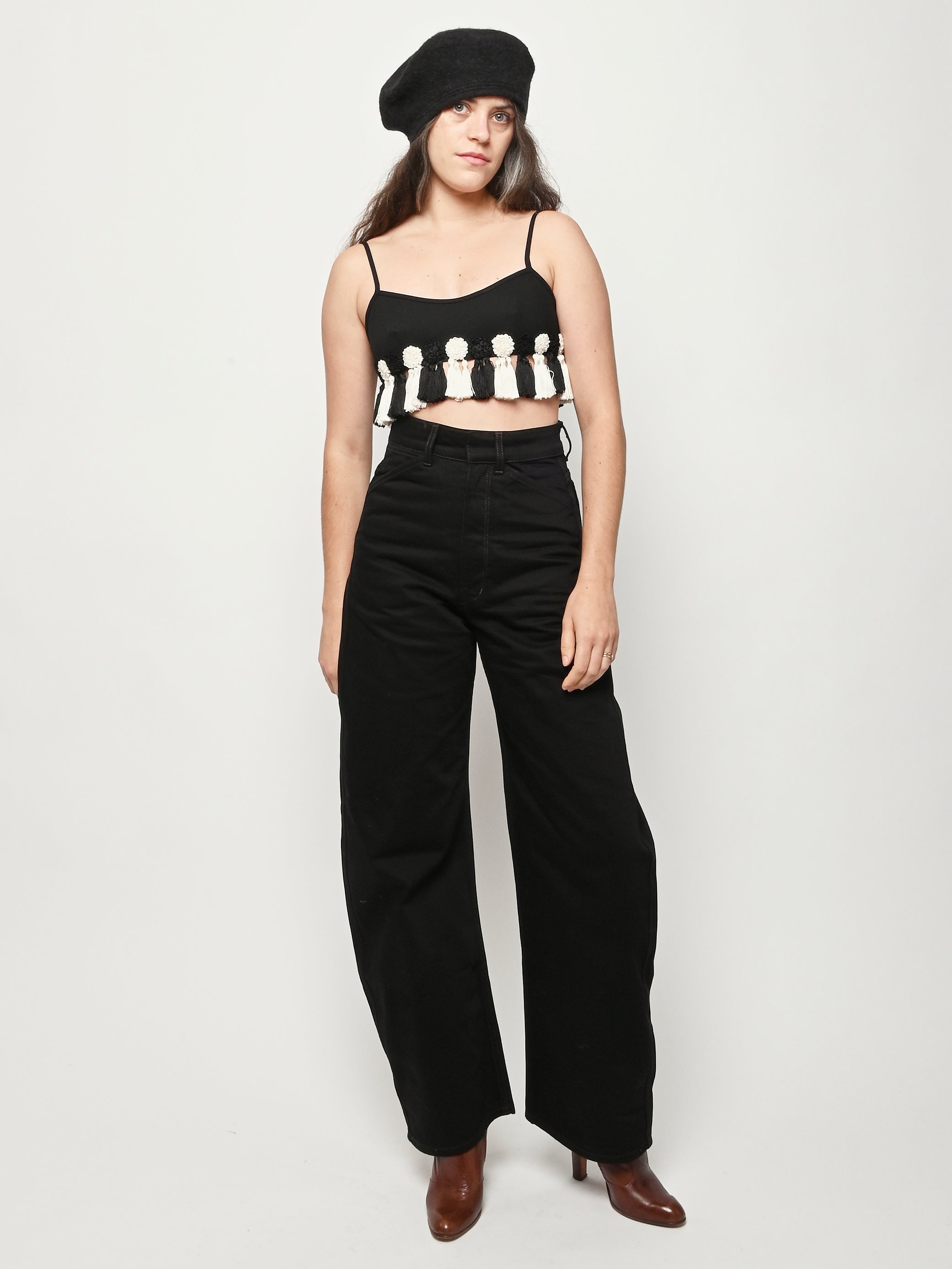 LEMAIRE - Black High Waisted Curved Pants – Frances May