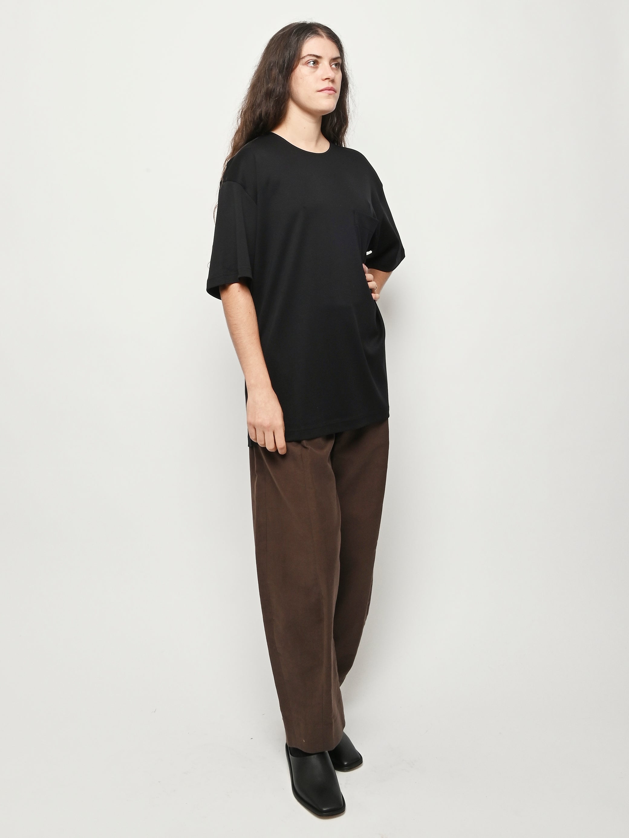 トップス LEMAIRE RELAXED T-SHIRT LEMAIRE - Black Relaxed T-Shirt – Frances May