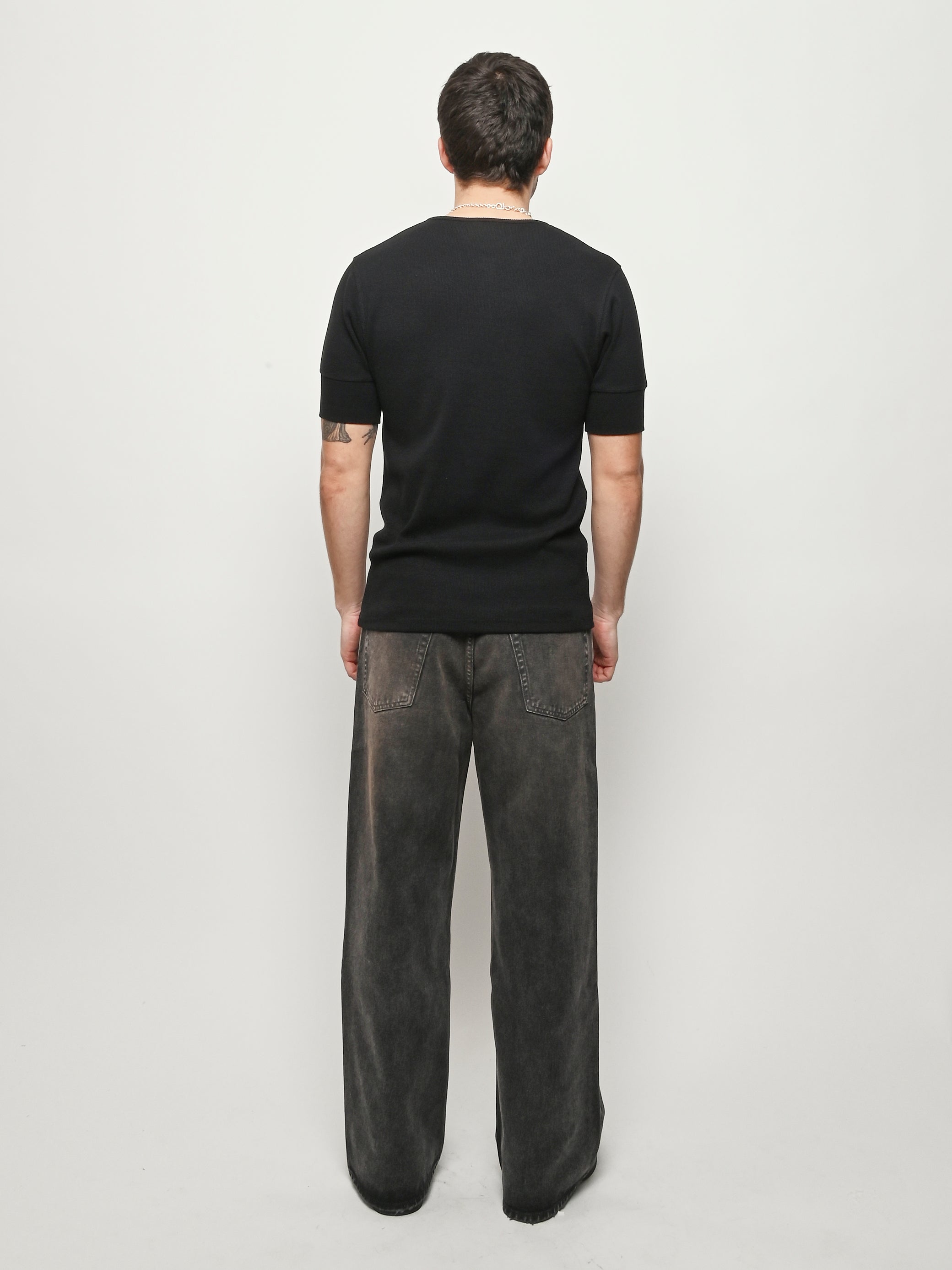 LEMAIRE - Black Rib Henley Top – Frances May