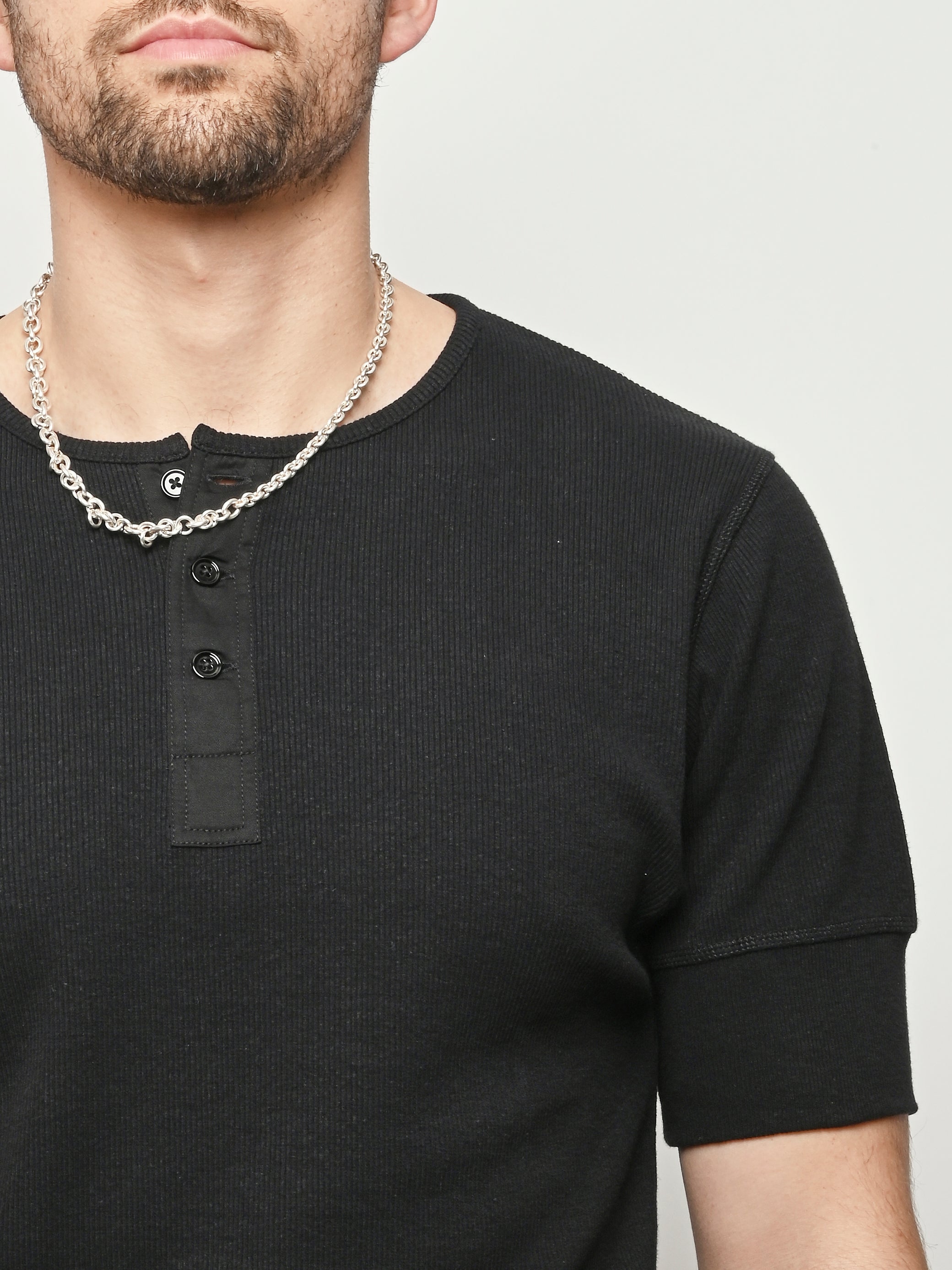 LEMAIRE - Black Rib Henley Top – Frances May