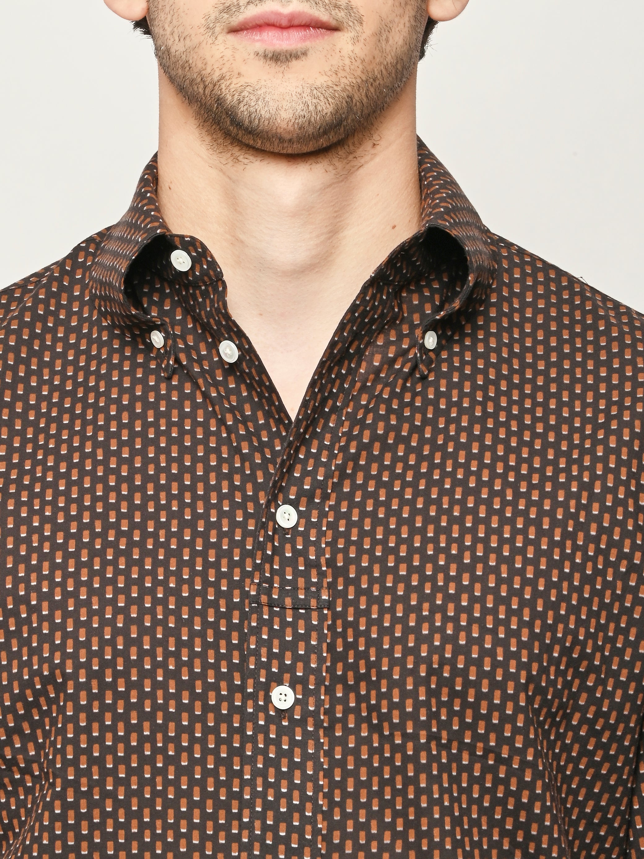 LEMAIRE - Brown/Tobacco Short Sleeve Shirt – Frances May