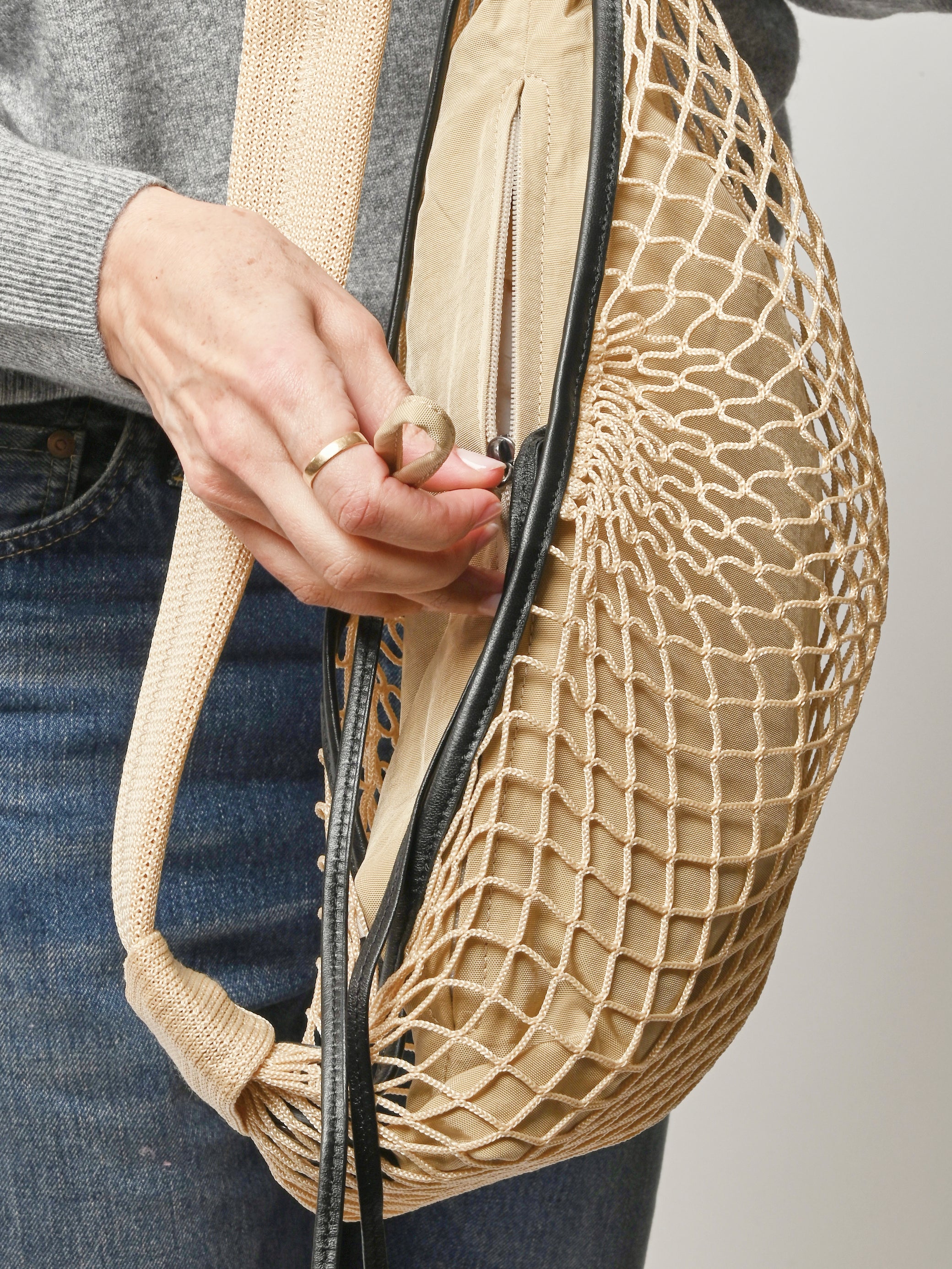 LEMAIRE - Light Beige Fortune Croissant Filt Bag – Frances May