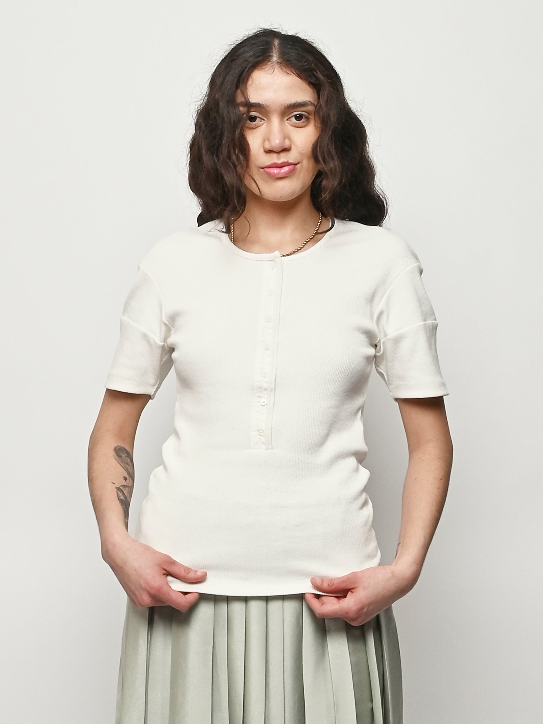 LEMAIRE - Milk Fitted Henley – Frances May