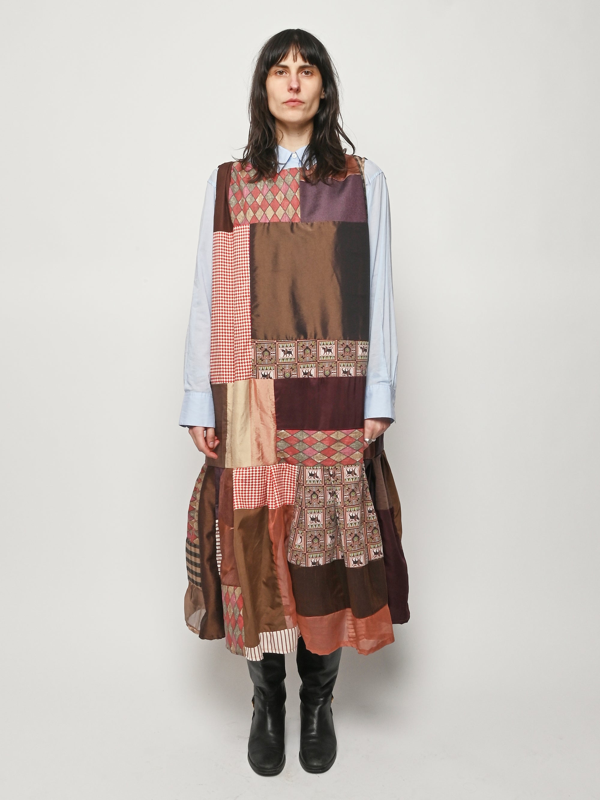 Makmak - Brown Patchwork Dress Makmak - Brown Patchwork Dress