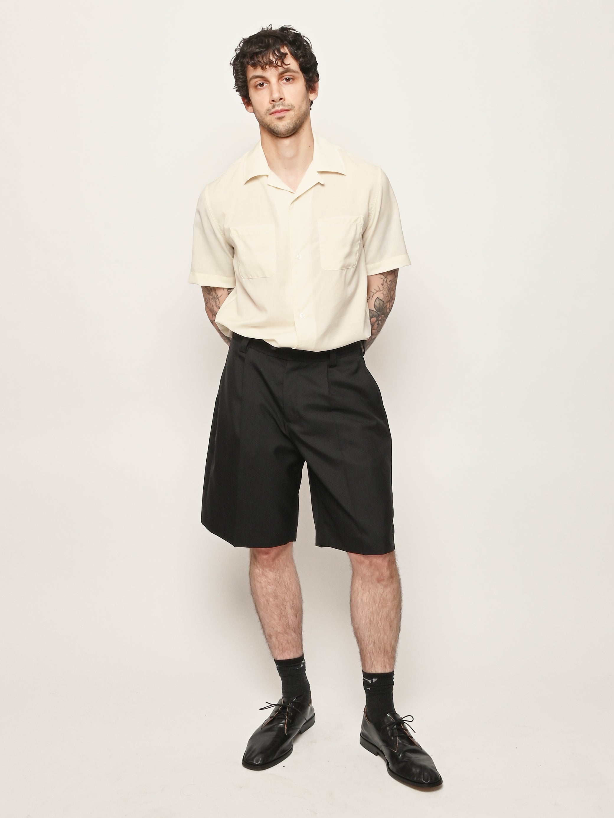 Mfpen - Black Tropical Wool Classic Shorts – Frances May
