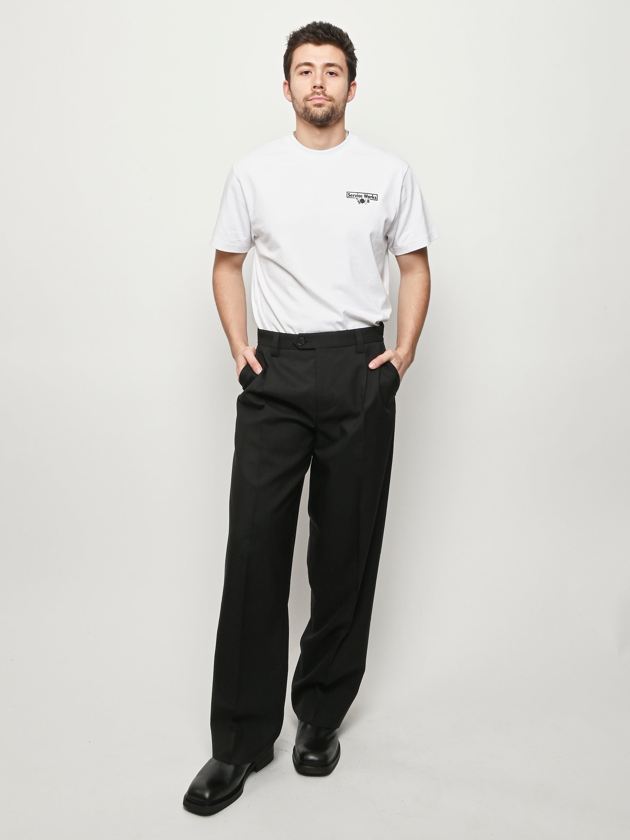 Mfpen - Black Tropical Wool Service Trousers – Frances May