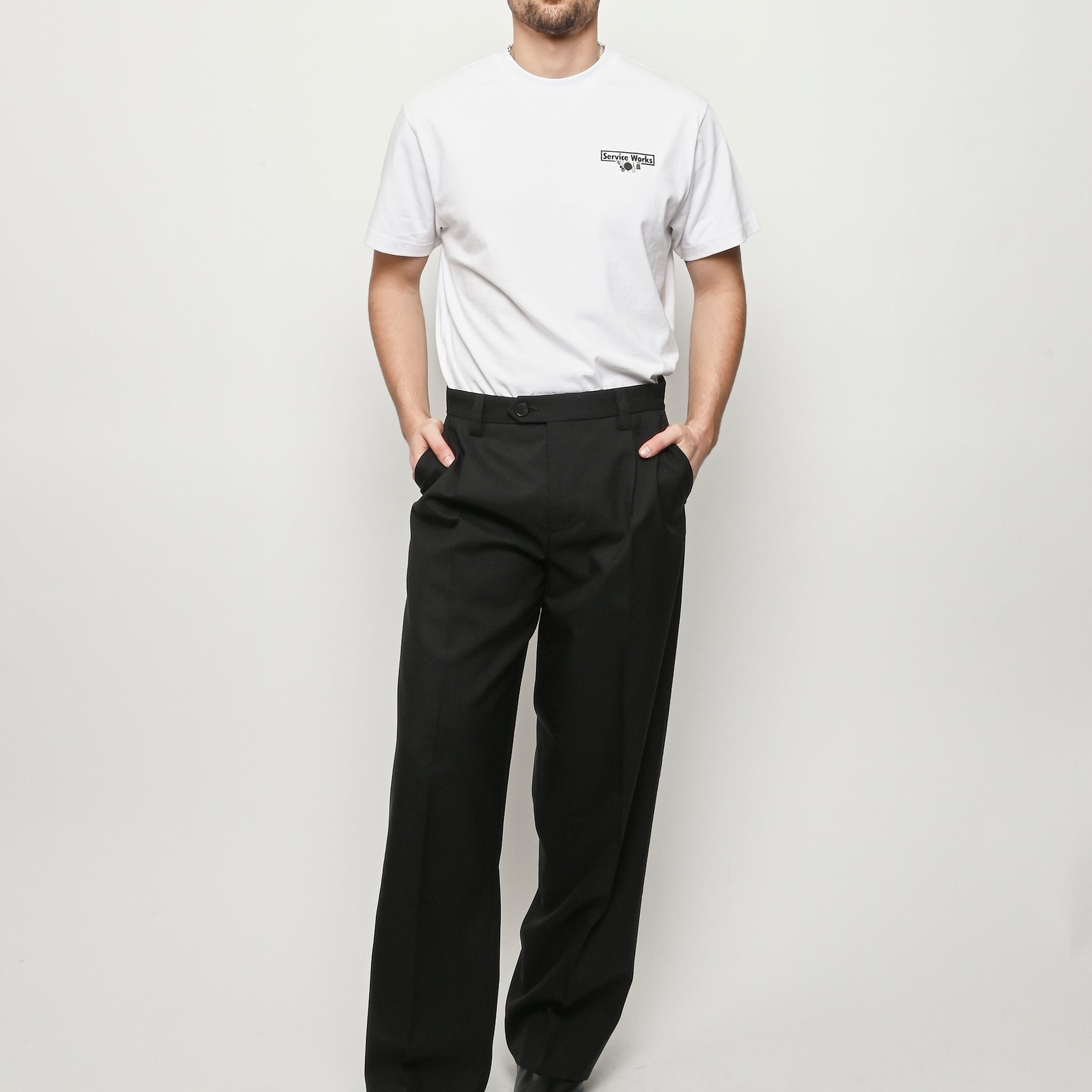 Mfpen - Black Tropical Wool Service Trousers – Frances May