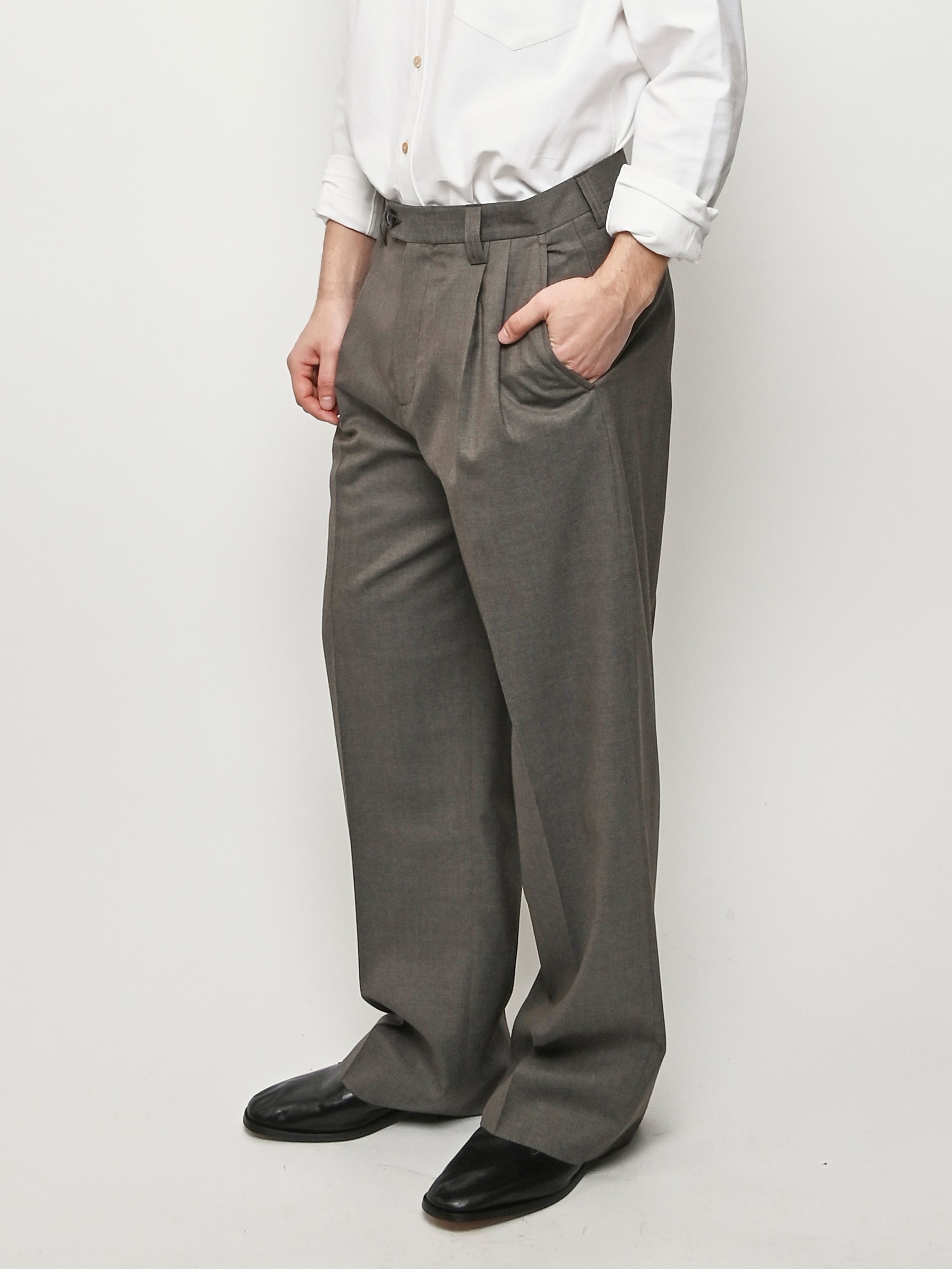 Mfpen - Light Taupe Wool Classic Trousers – Frances May