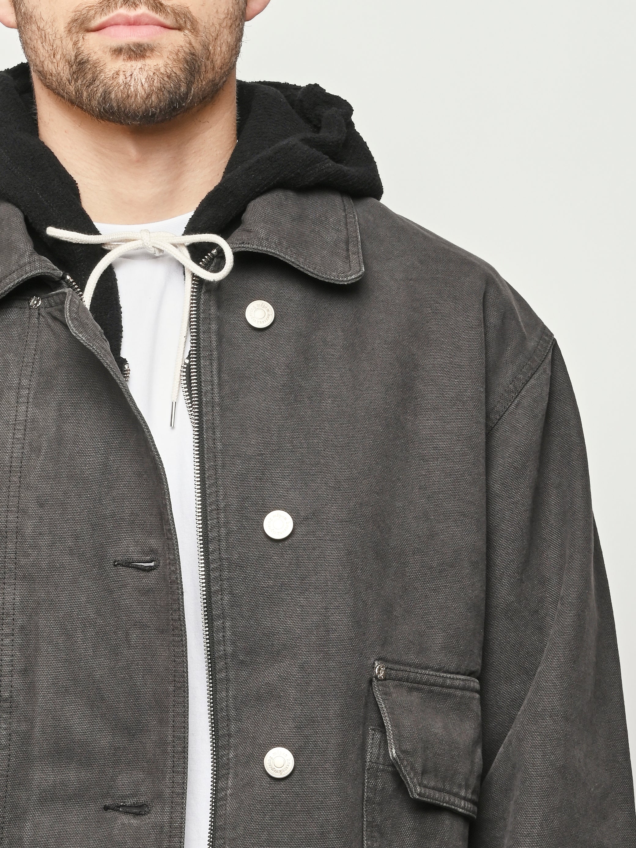 Mfpen - Washed Grey Canvas Courier Jacket – Frances May