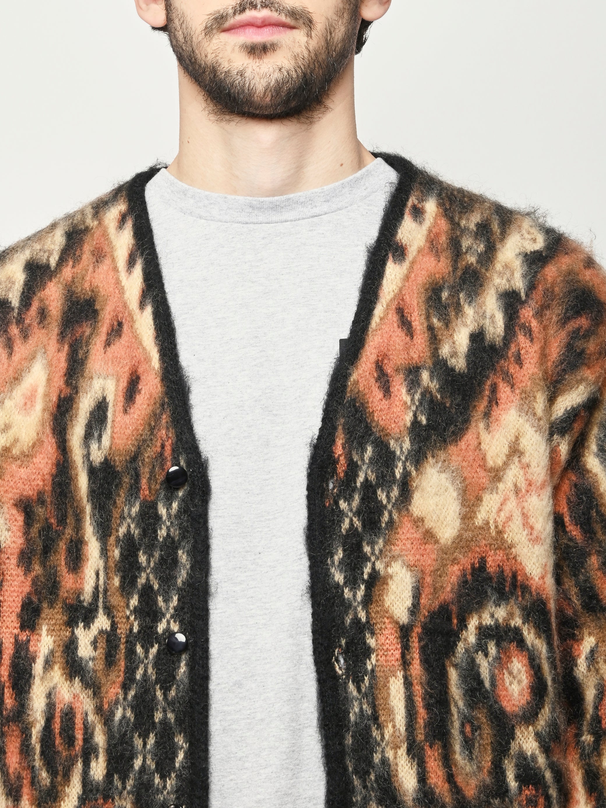 【*ラ様 【激レア】GDCxNeedles Mohair Cardigan Sw Needles - Black Paisley Mohair Cardigan – Frances May