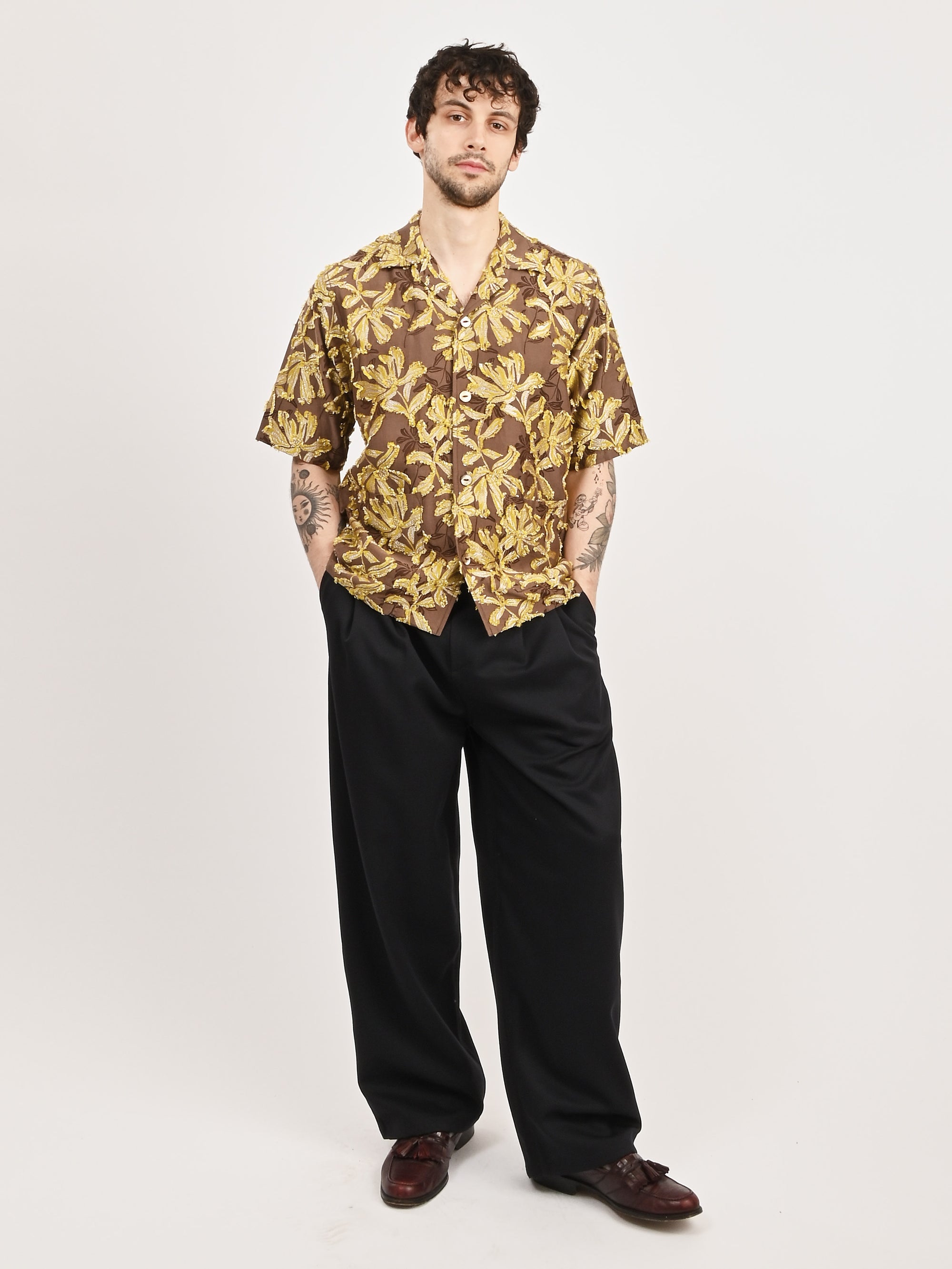 Needles - Brown Flower Cut Jq. Cabana Shirt – Frances May